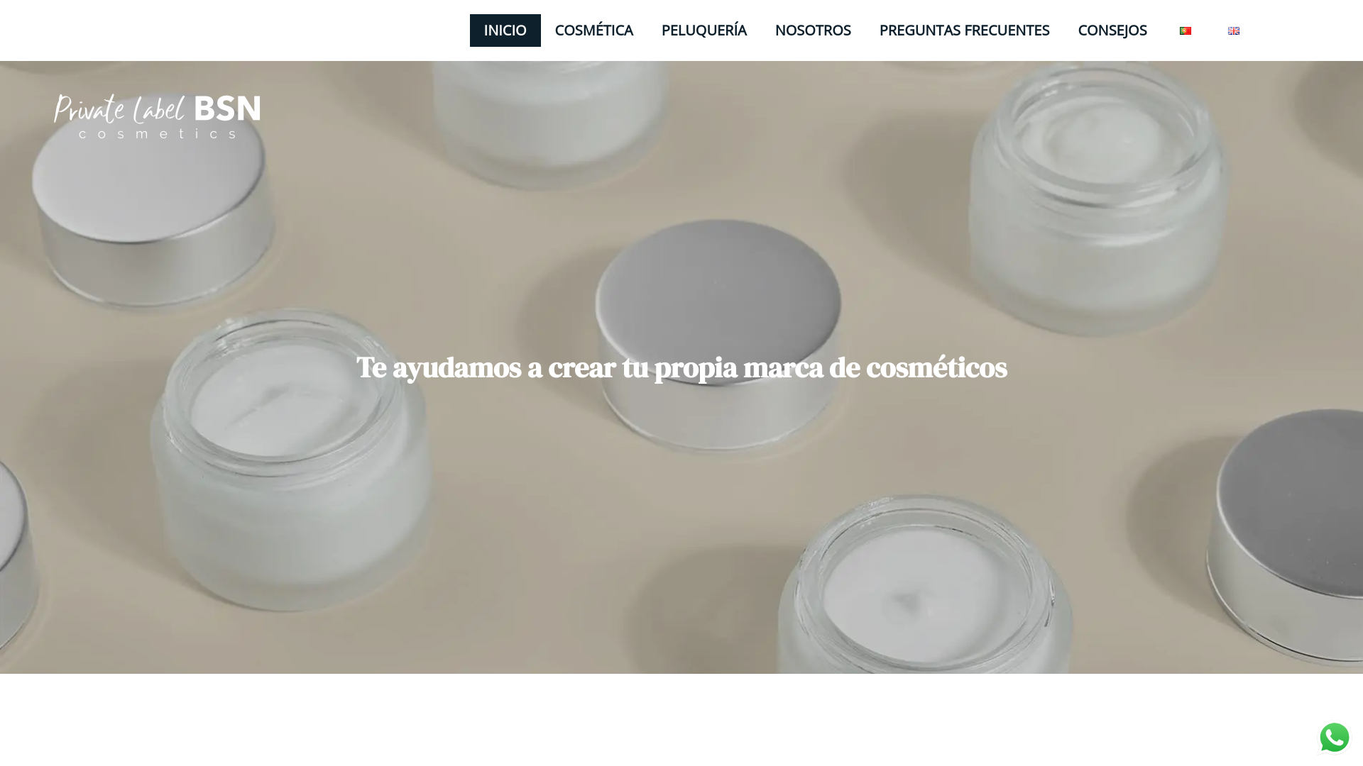 website screenshot of https://privatelabel.es/