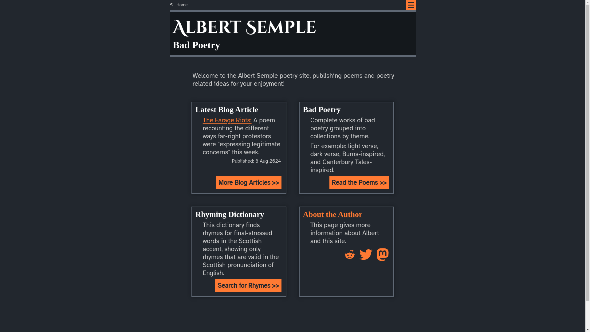 website screenshot of https://albertsemple.com/
