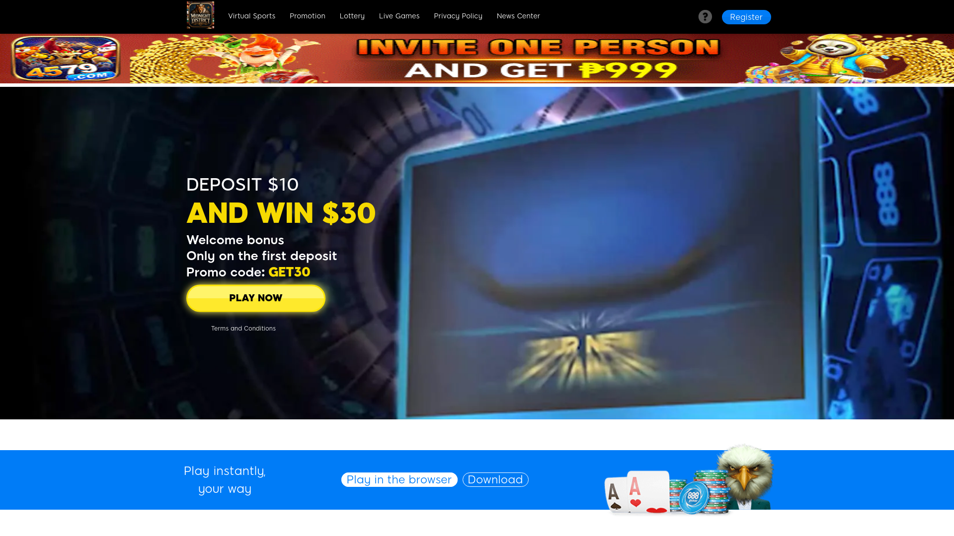 website screenshot of https://midnightdistrictorg.com