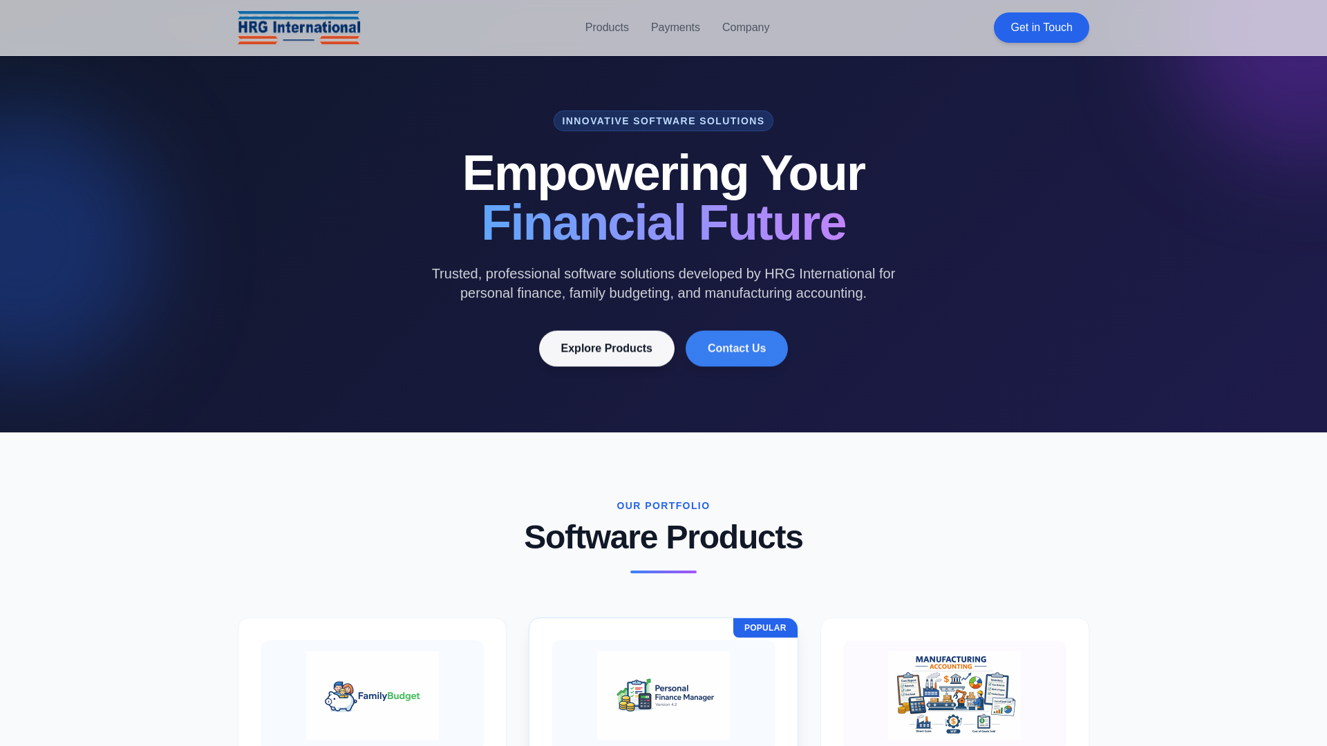 website screenshot of https://hrg-landing-page.pages.dev/