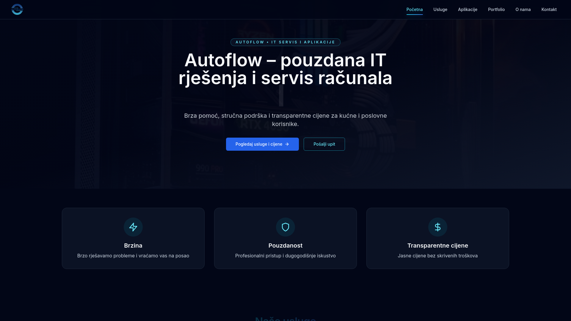 website screenshot of https://autoflow.hr/