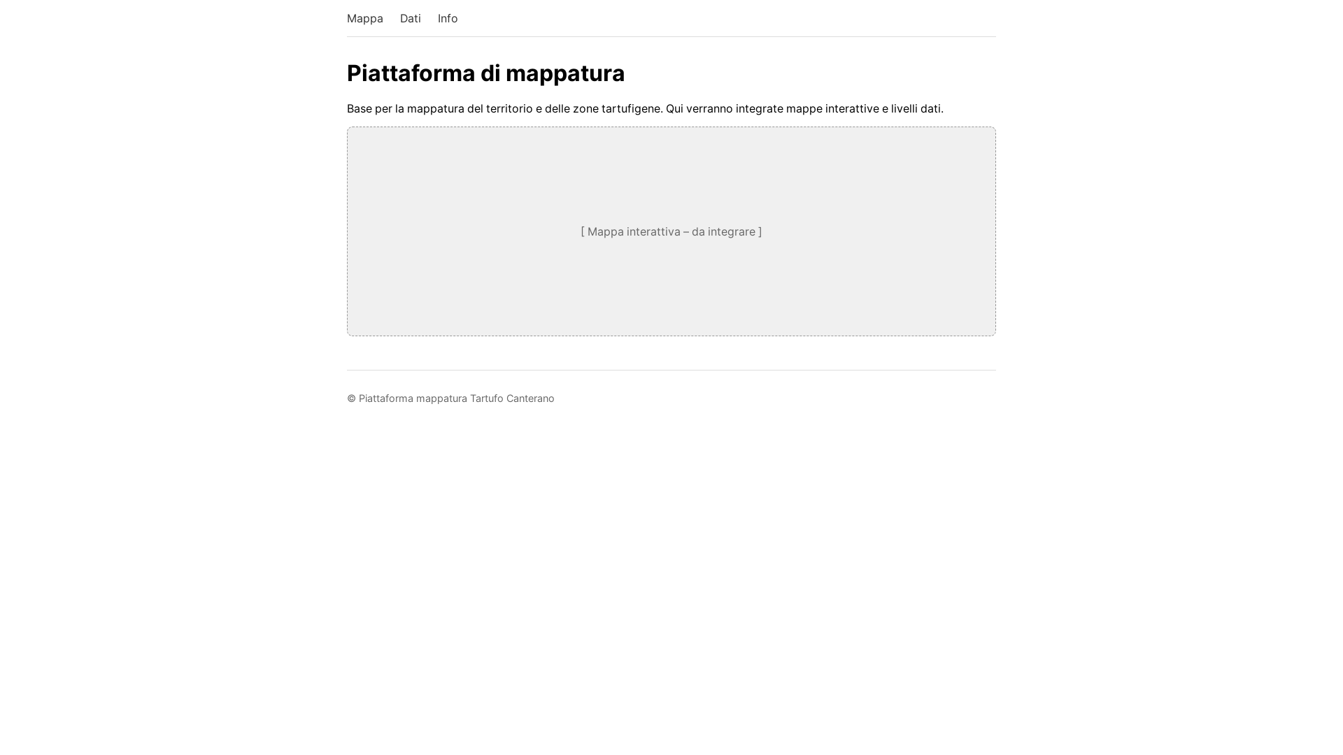 website screenshot of https://piattaforma-mappatura-tartufo.pages.dev/