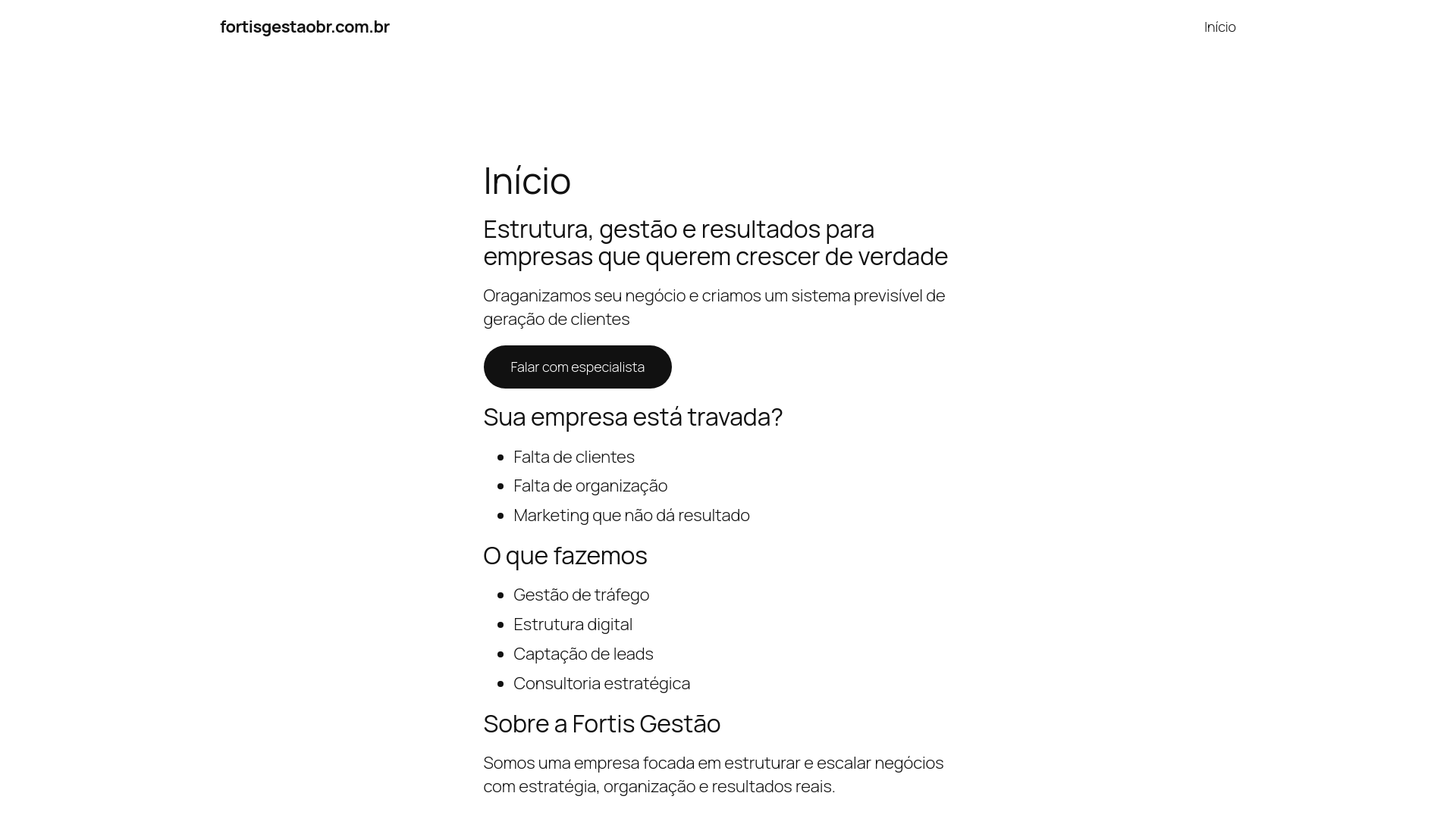 website screenshot of https://fortisgestaobr.com.br/