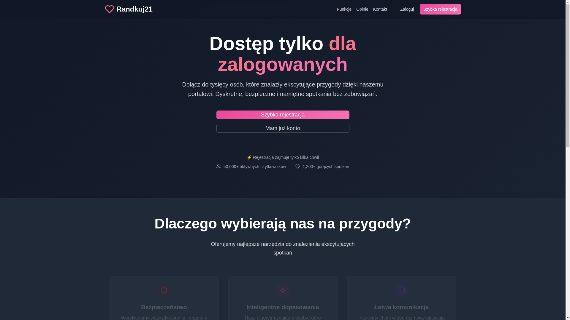 website screenshot of https://randkuj21.pl/