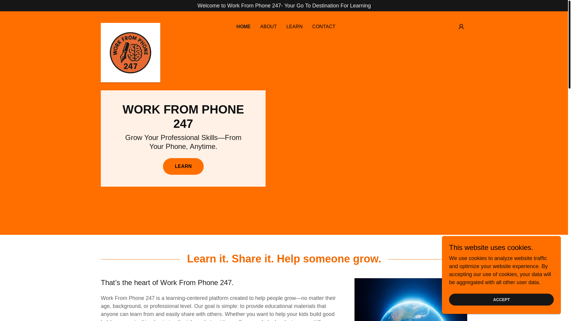website screenshot of https://workfromphone247.com/