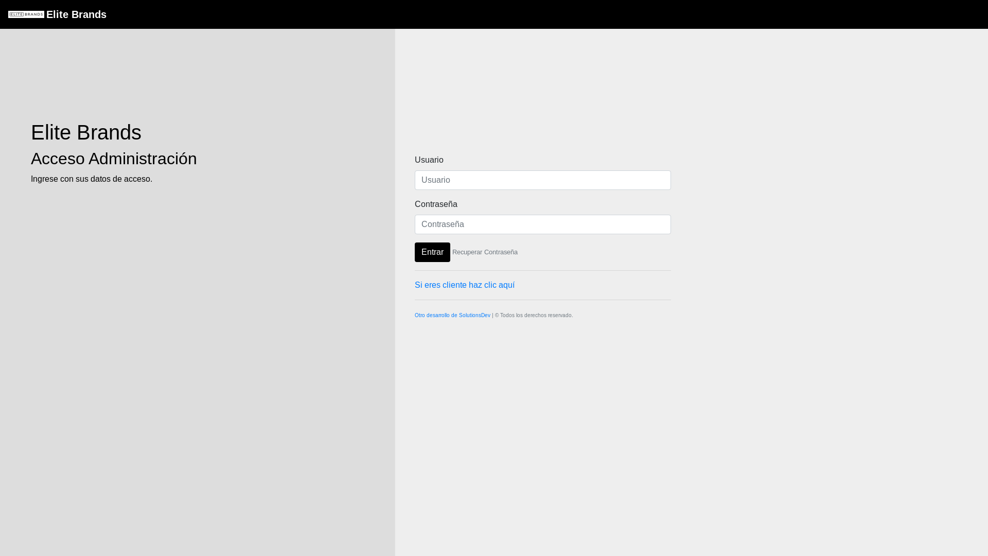 website screenshot of https://elitebrands-mayorista.cl/