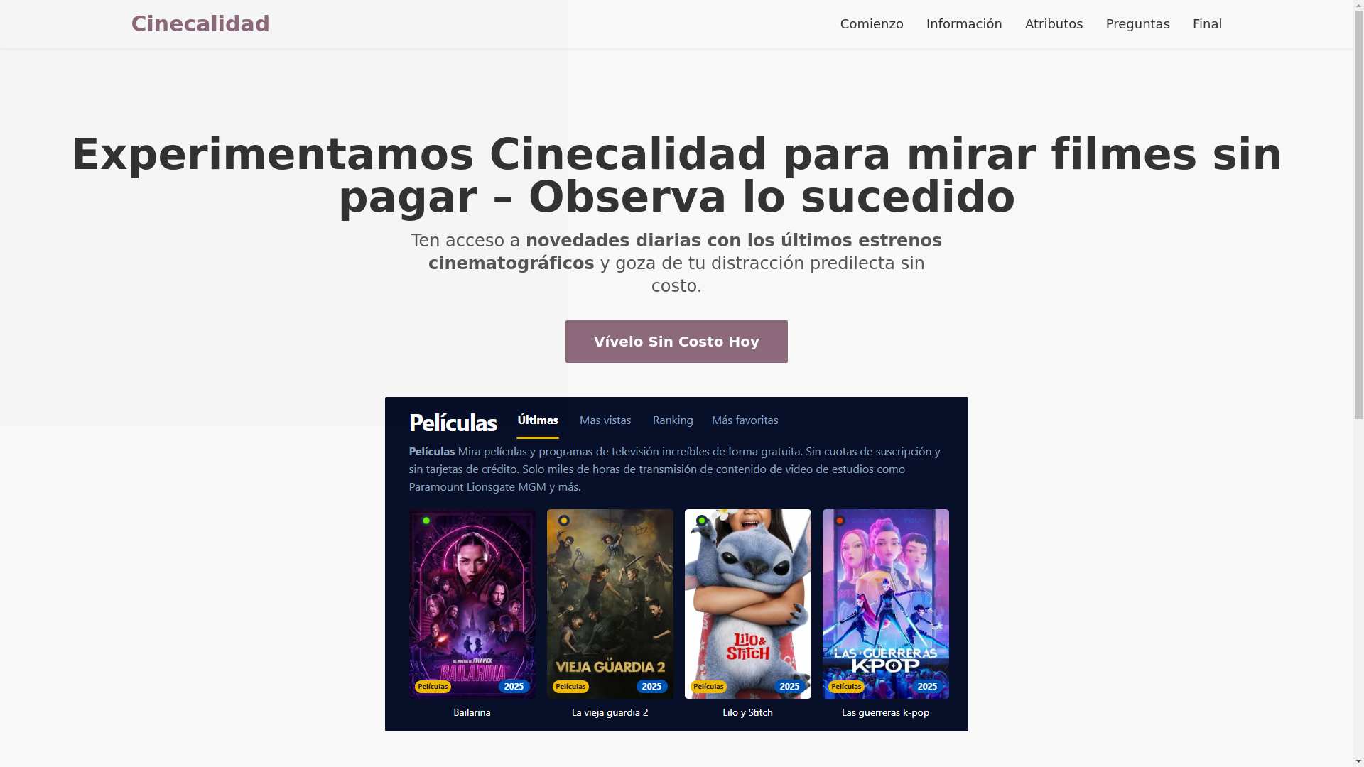 website screenshot of https://cinecalidad-fd9c.pages.dev/