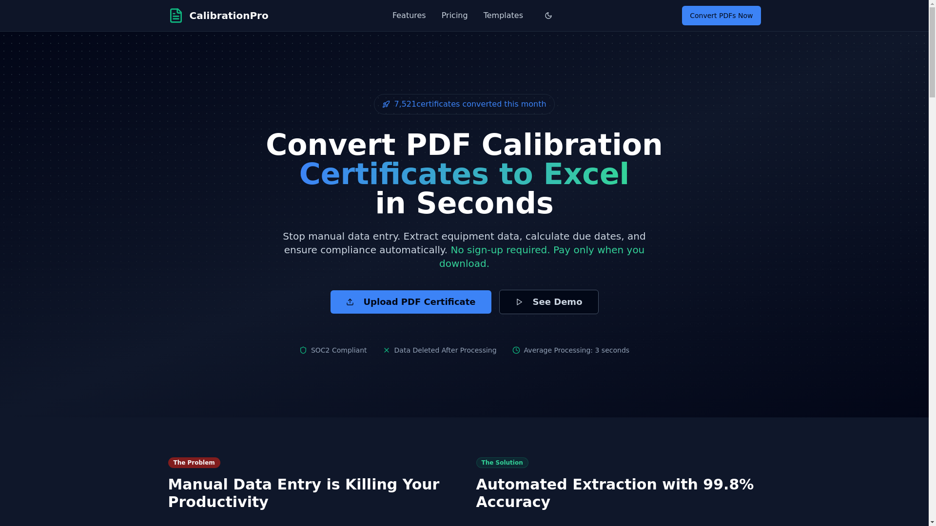 website screenshot of https://calibrationconverter.com/