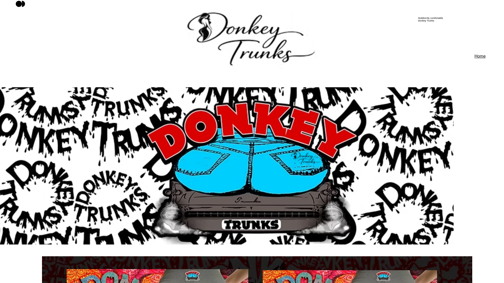 website screenshot of https://donkeytrunks.com/