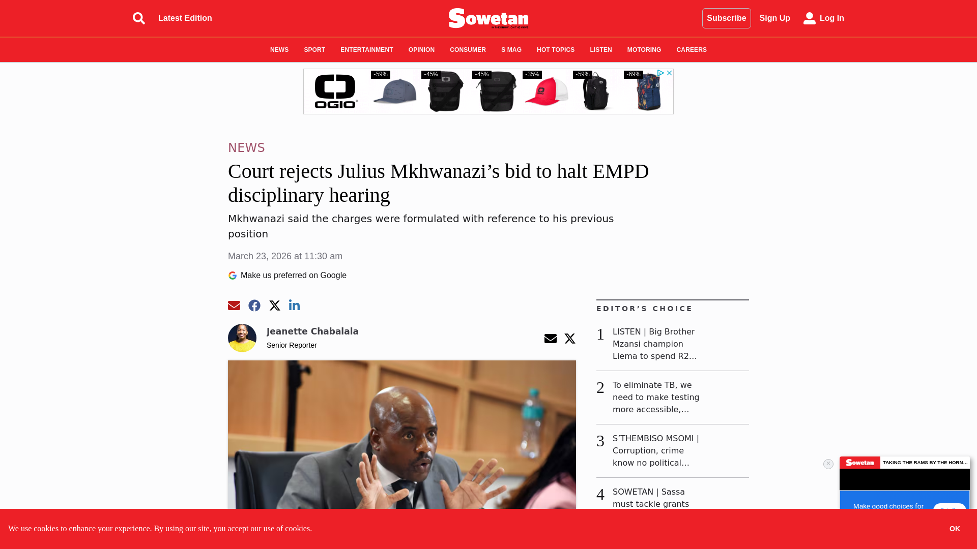 website screenshot of https://www.sowetan.co.za/news/2026-03-23-court-rejects-julius-mkhwanazis-bid-to-halt-empd-disciplinary-hearing/