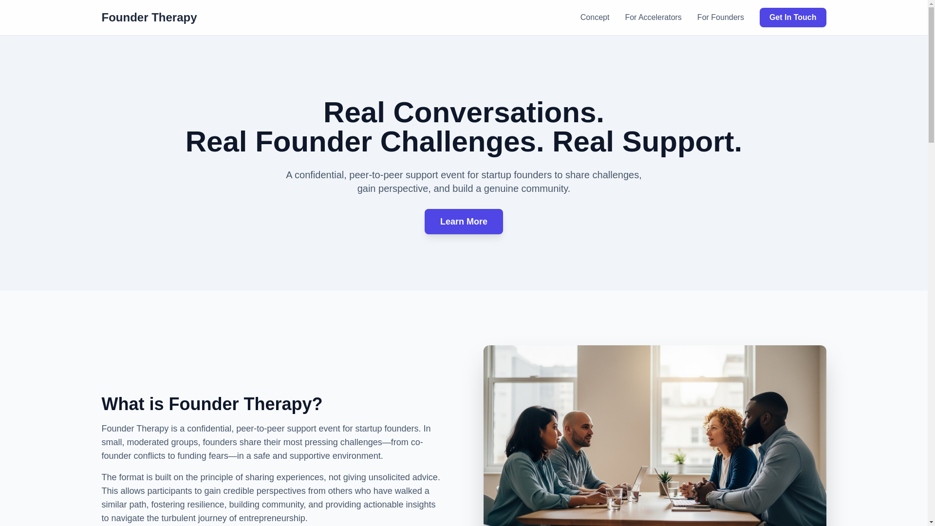 website screenshot of https://realfoundertherapy.com/