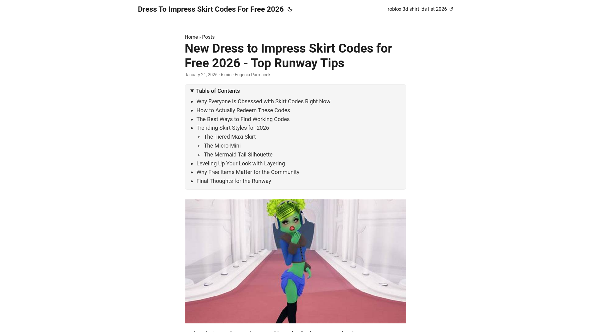 website screenshot of https://dresstoimpressskirtcodesforfree2026.pages.dev/