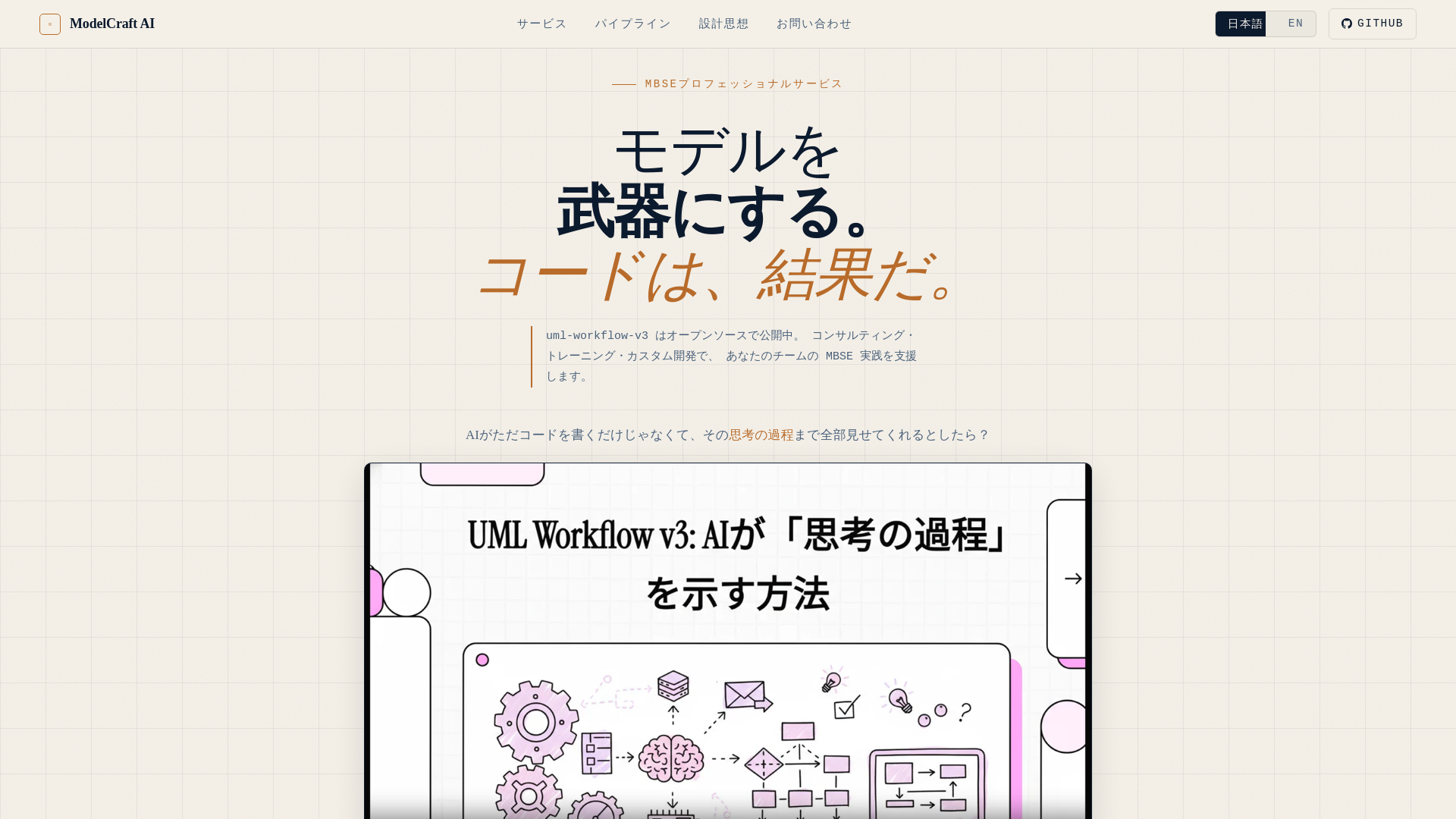 website screenshot of https://model-craft-ai.com/