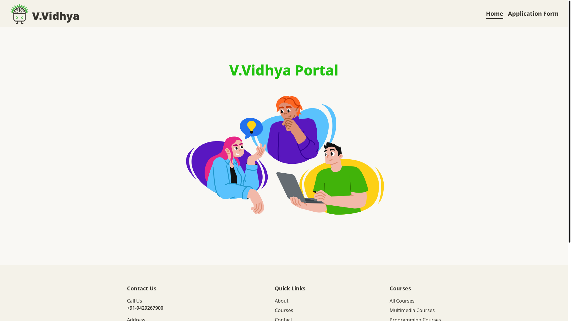 website screenshot of https://vvidhya-portal-website.pages.dev/