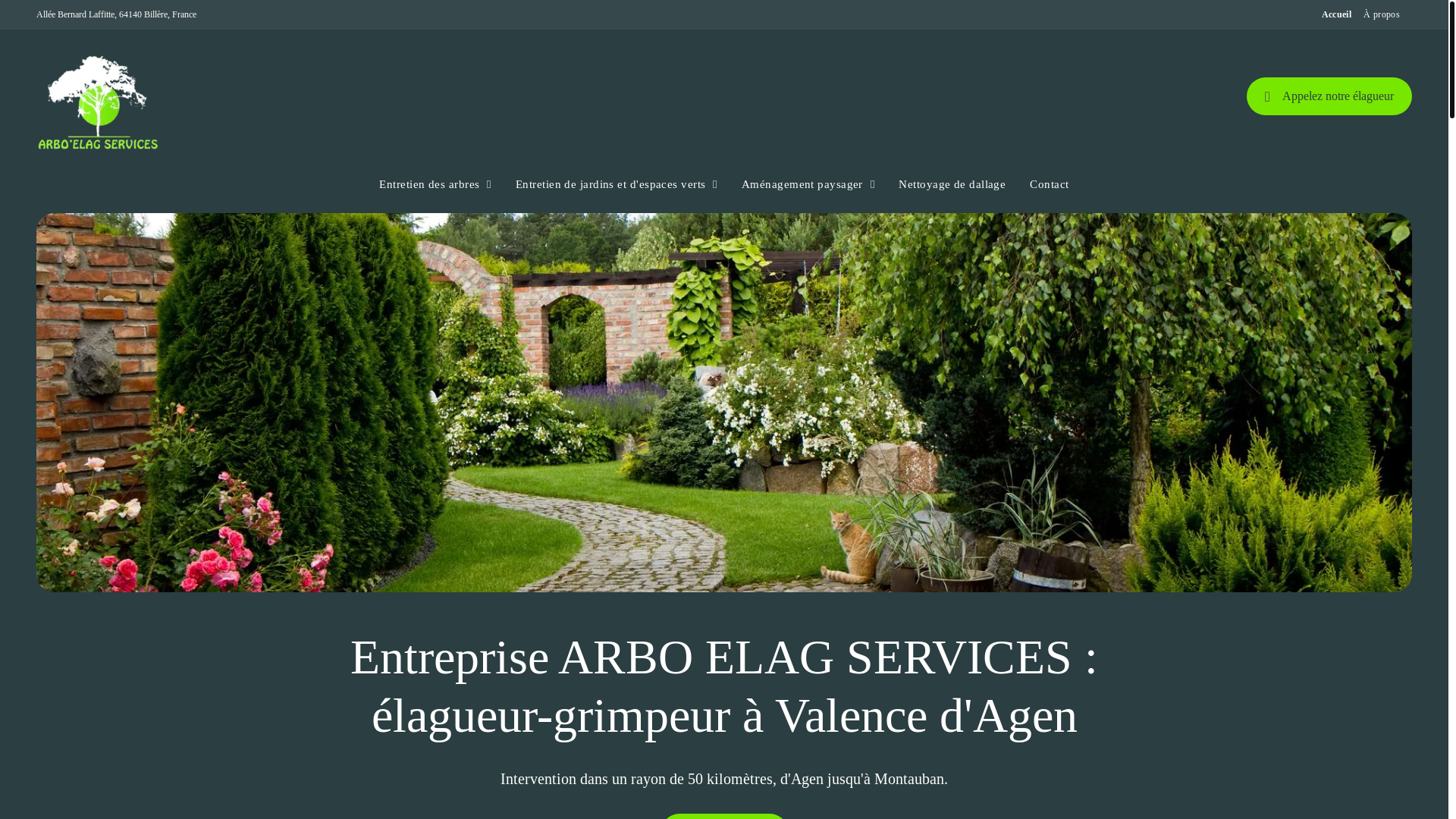 website screenshot of https://arbo-elag-services.com/