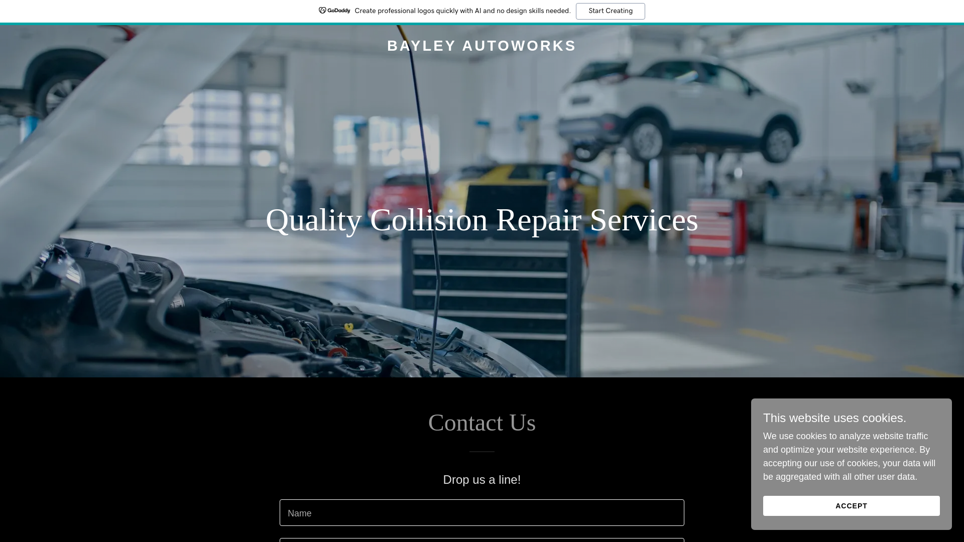 website screenshot of https://bayleyautoworks.com/