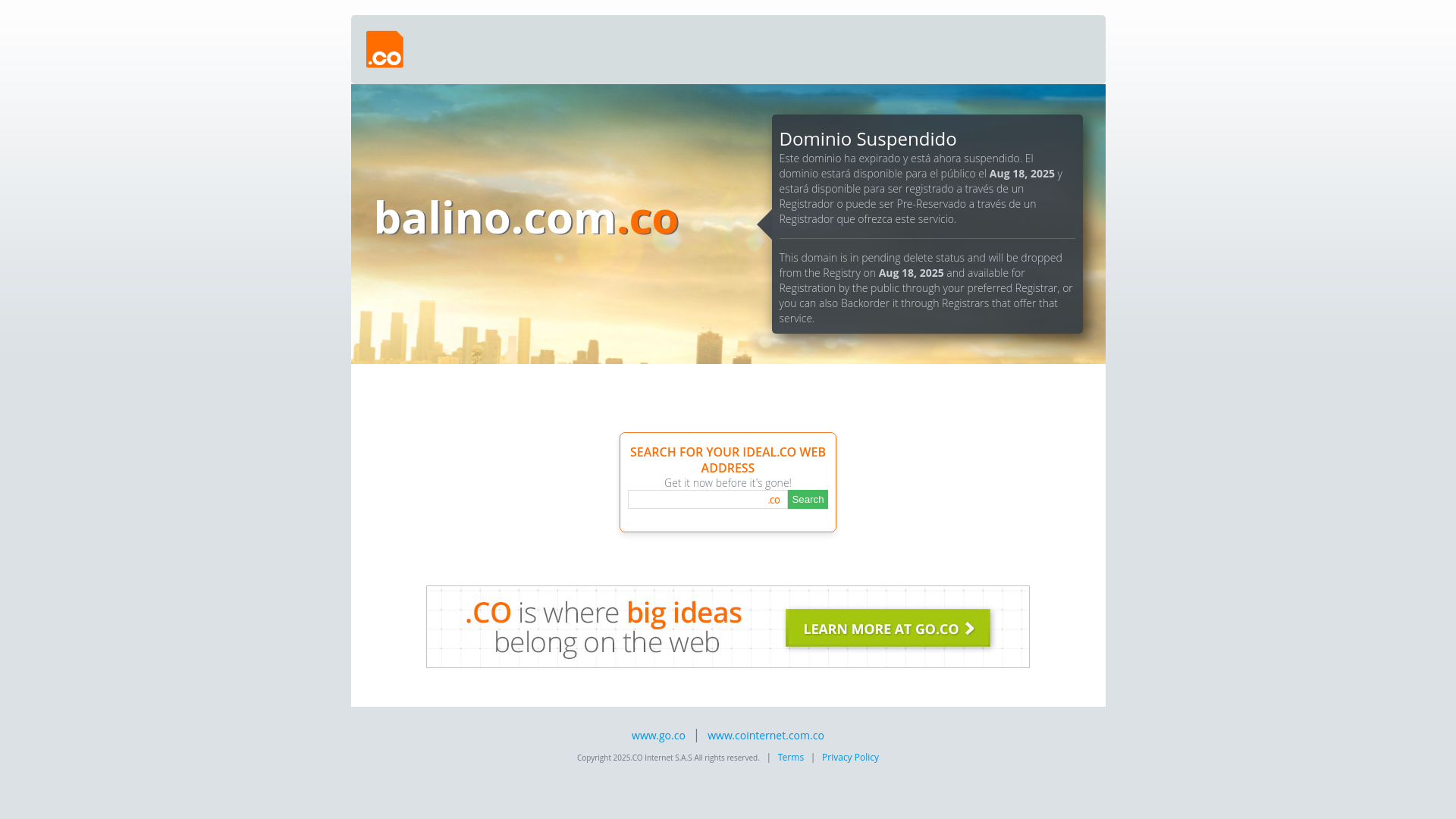 website screenshot of https://balino.us/