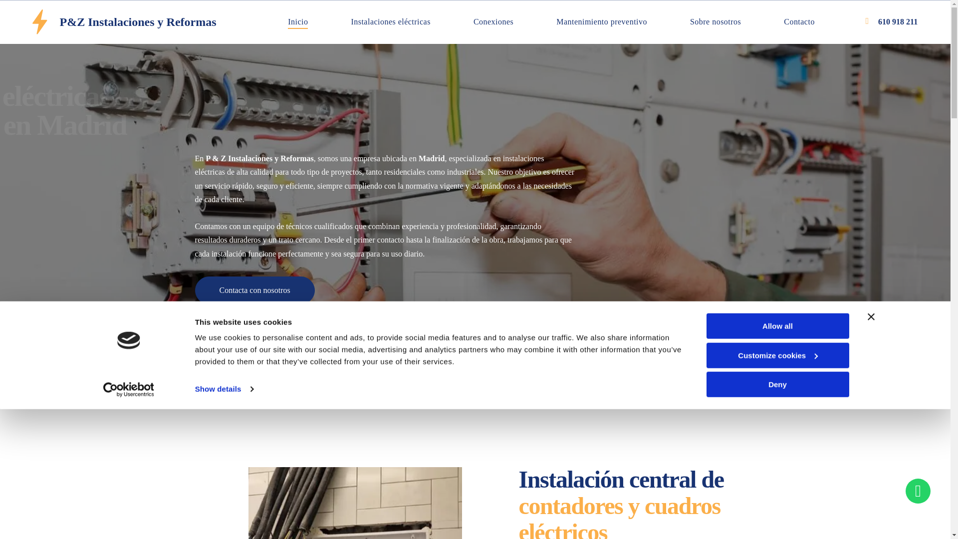 website screenshot of https://pyzinstalacionesyreformas.com/