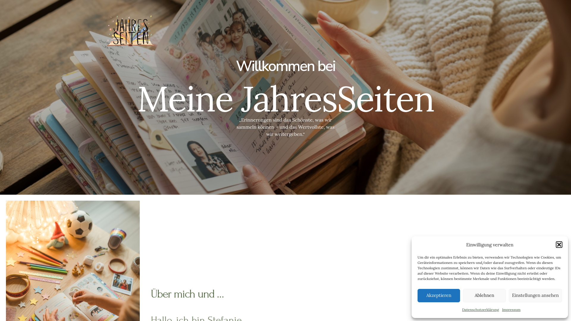 website screenshot of https://meine-jahresseiten.de/