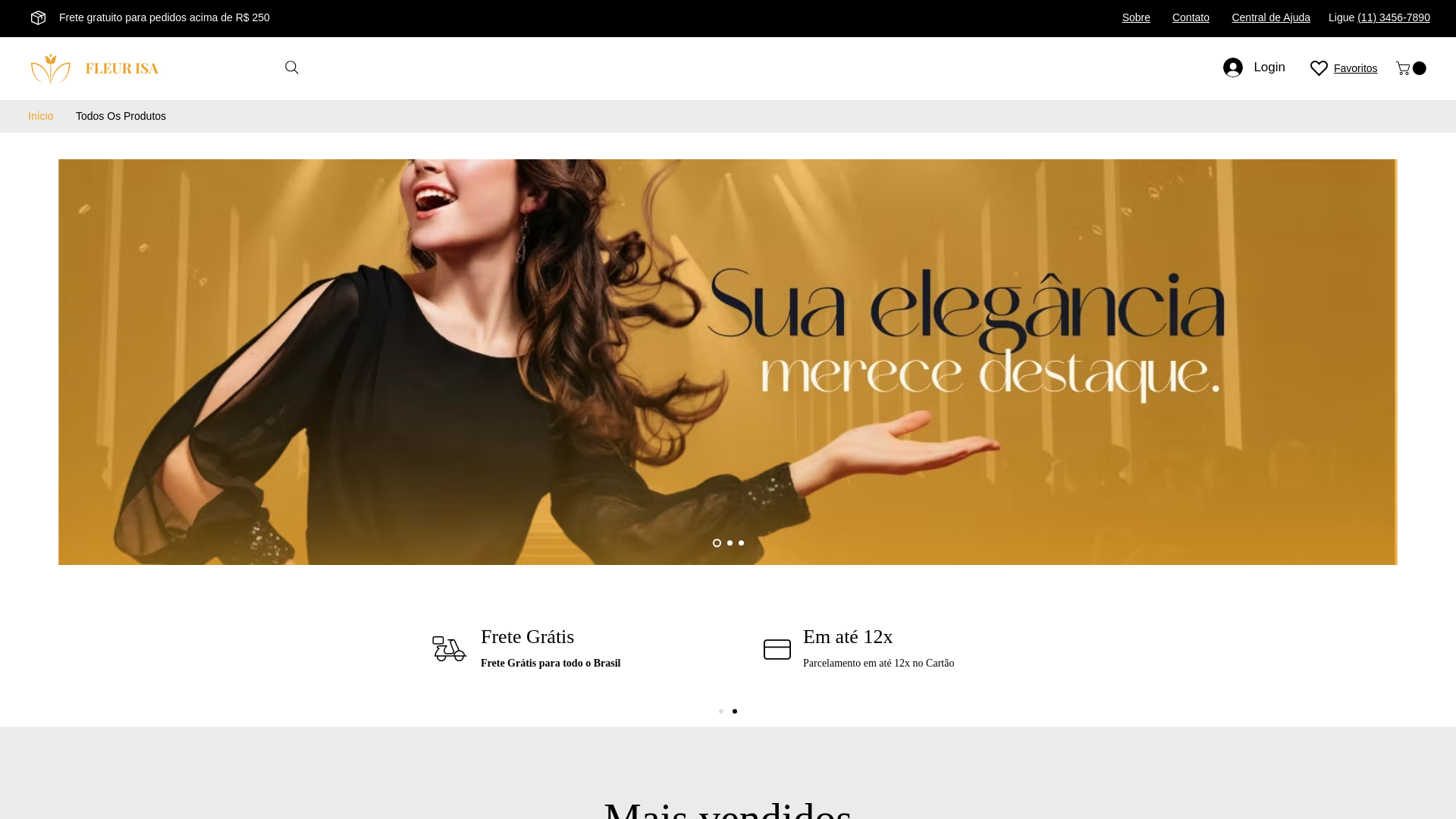 website screenshot of https://usefleurisa.com.br/