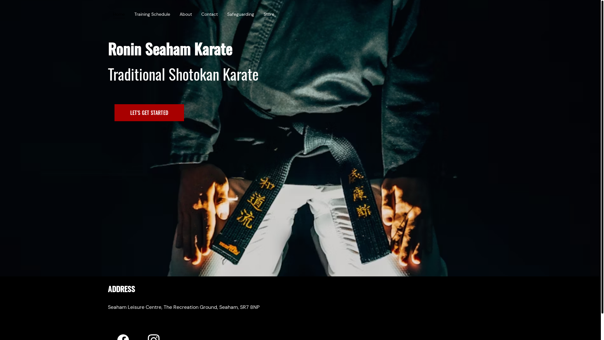 website screenshot of https://roninseahamkarate.com/