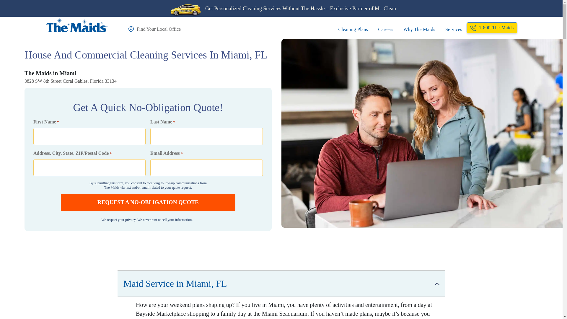 website screenshot of https://miami-themaids.com/
