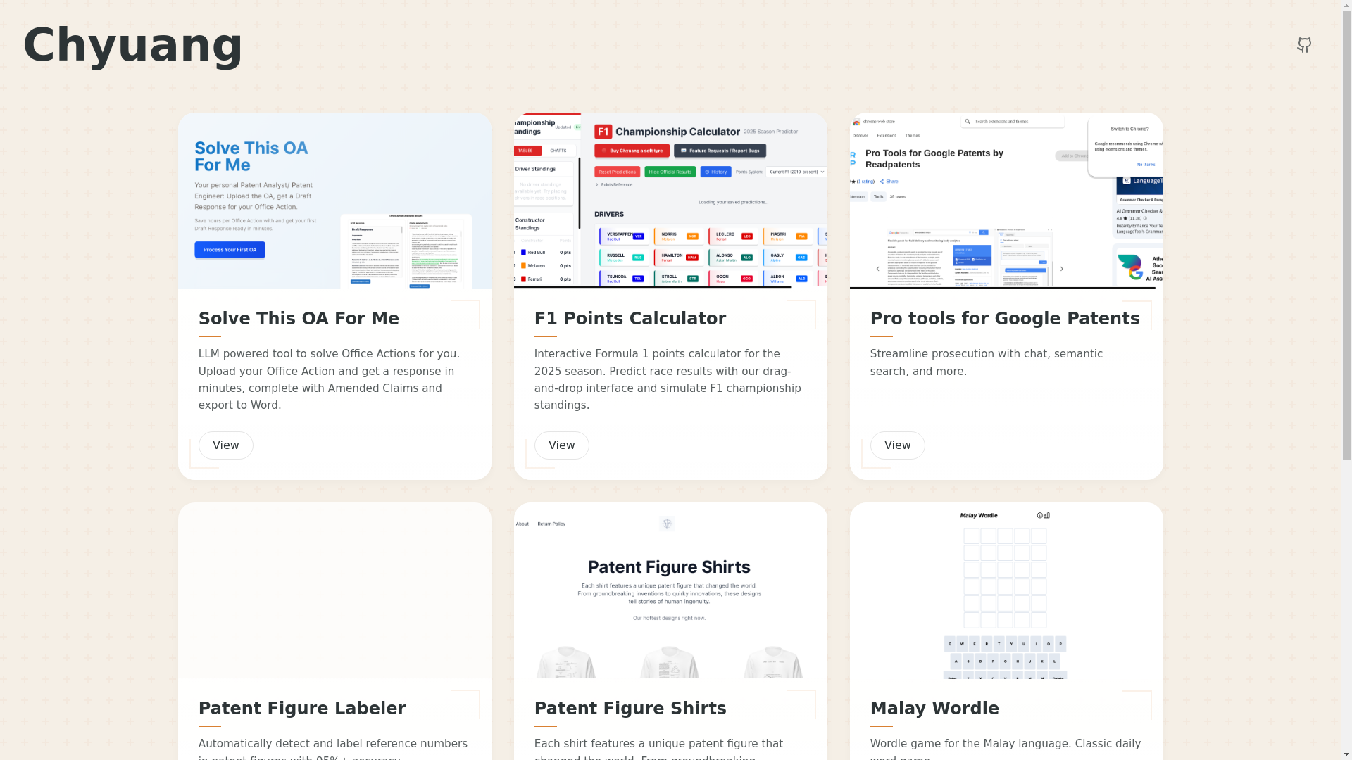 website screenshot of https://chyuang.pages.dev/