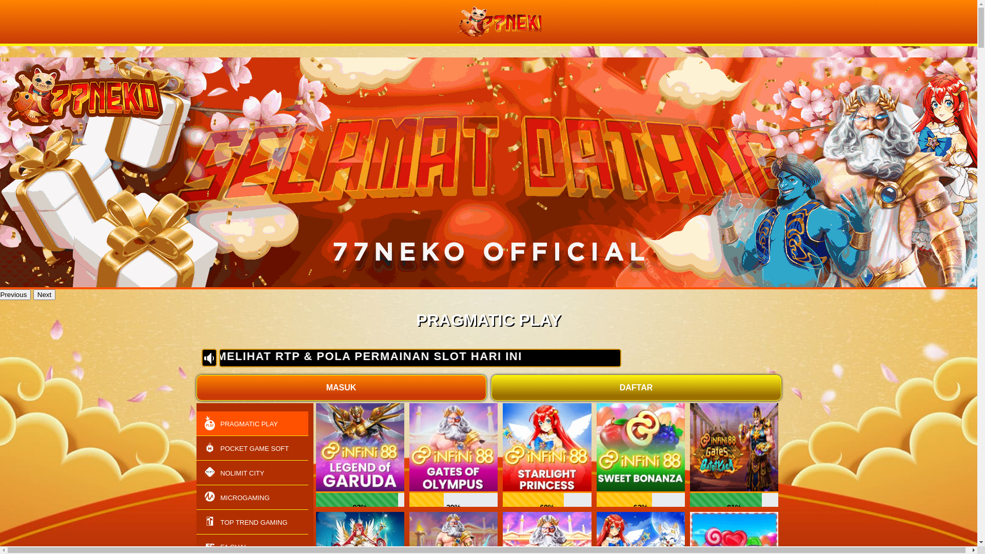website screenshot of https://rtp77nekopoint.click/