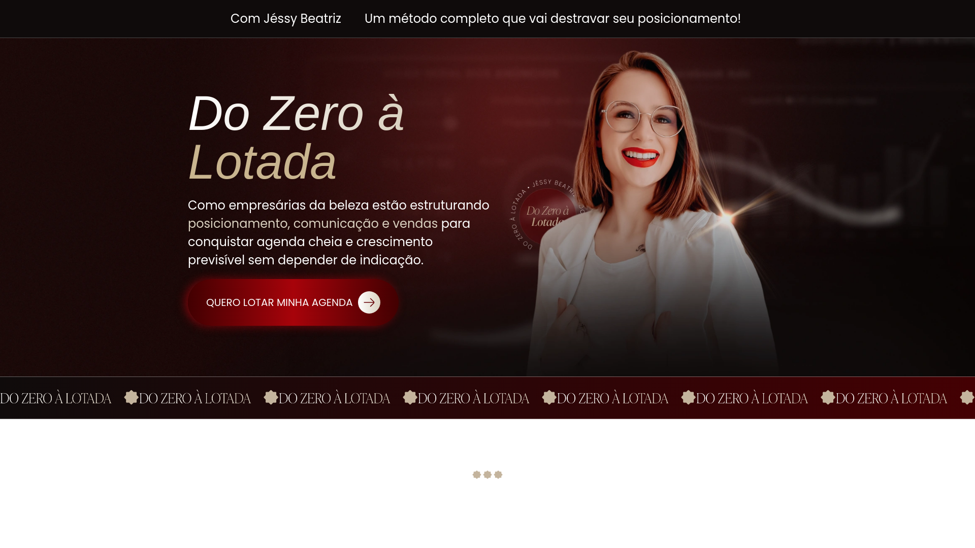 website screenshot of https://jessybeatrizacademy.com.br/