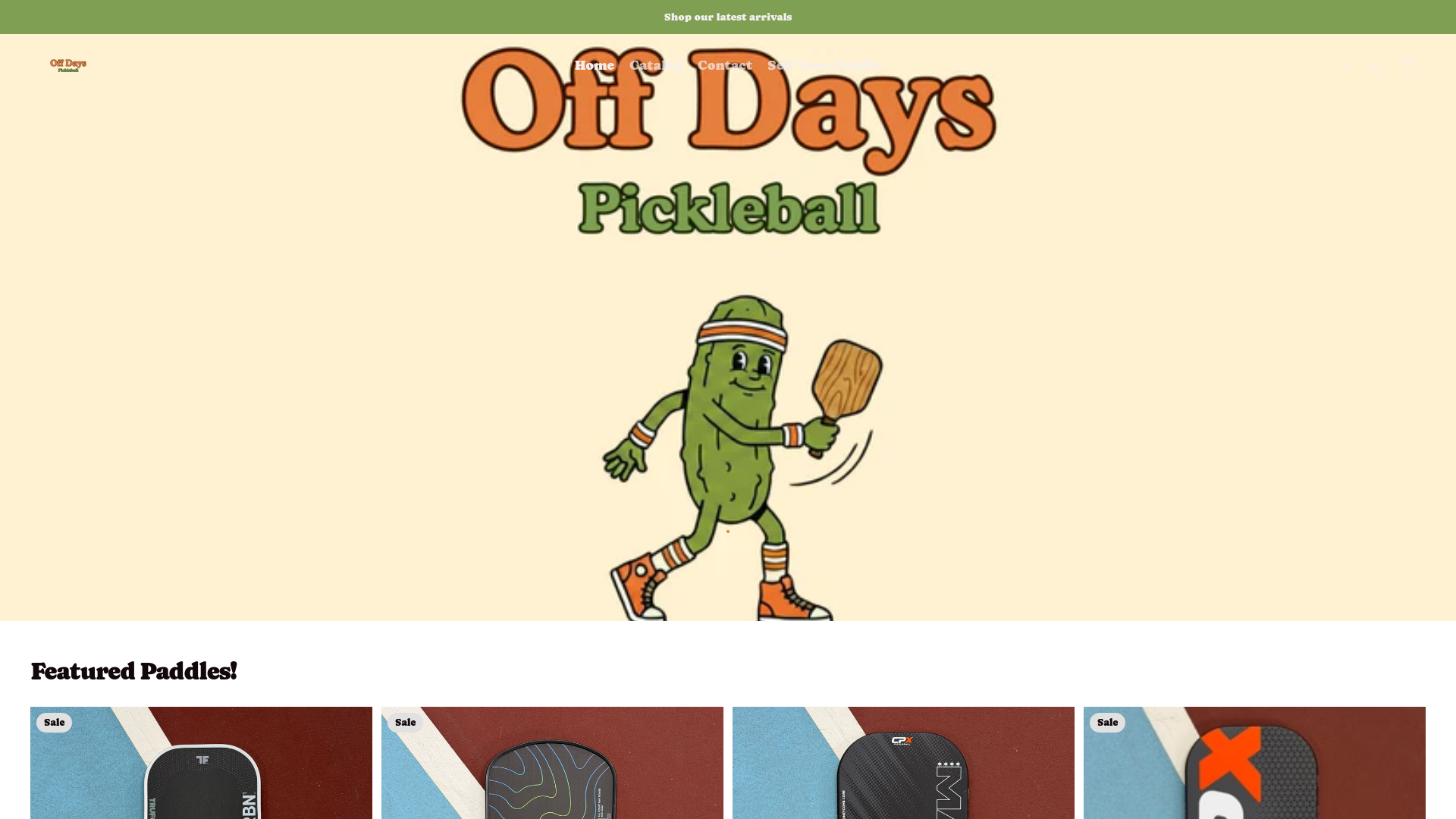 website screenshot of https://offdayspickleball.com/