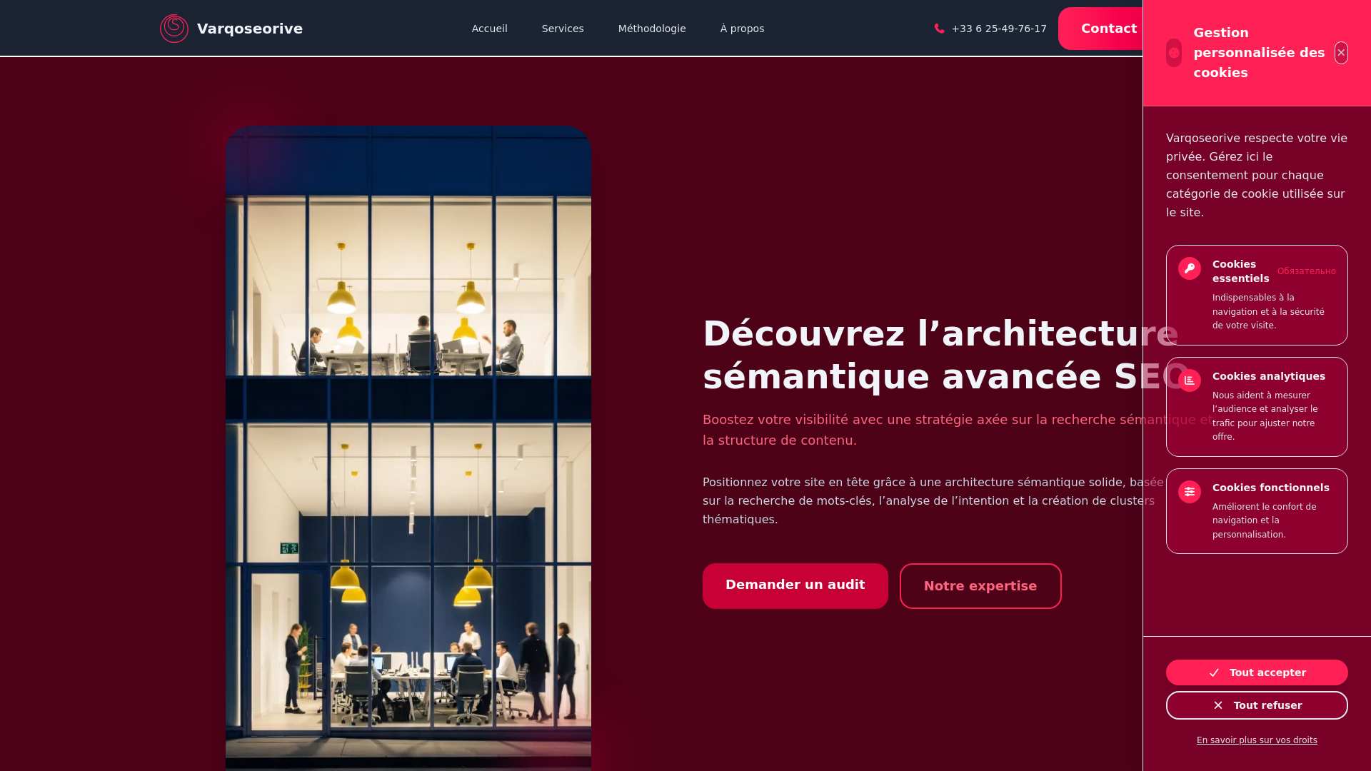 website screenshot of https://varqoseorive.com/