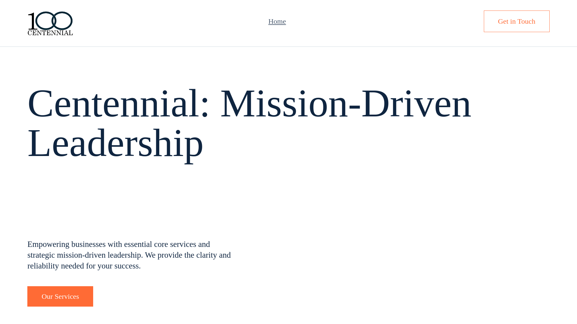 website screenshot of https://centennialhq.com