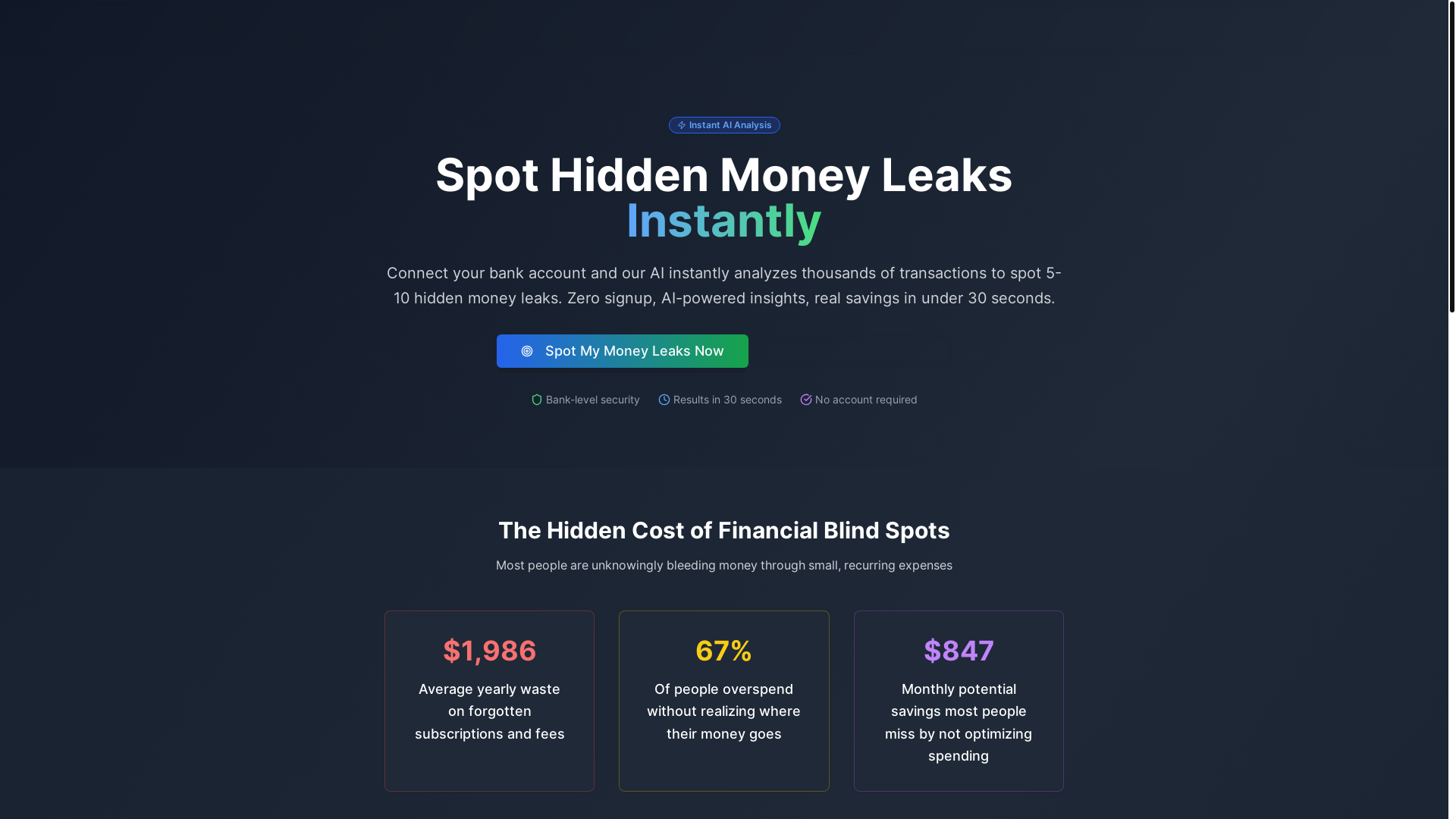 website screenshot of https://moneyspotterai.com/