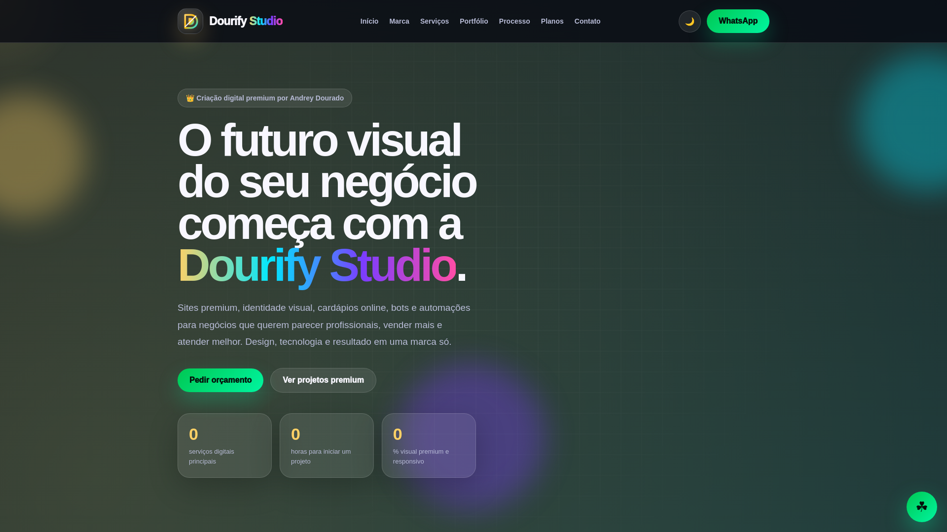 website screenshot of https://dourifystudio.com.br/