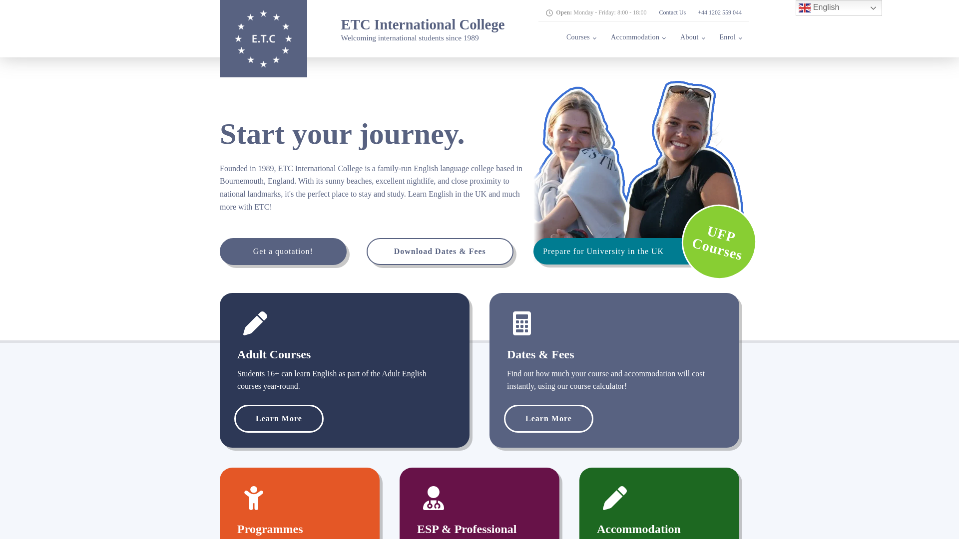 website screenshot of https://www.etc-inter.net/