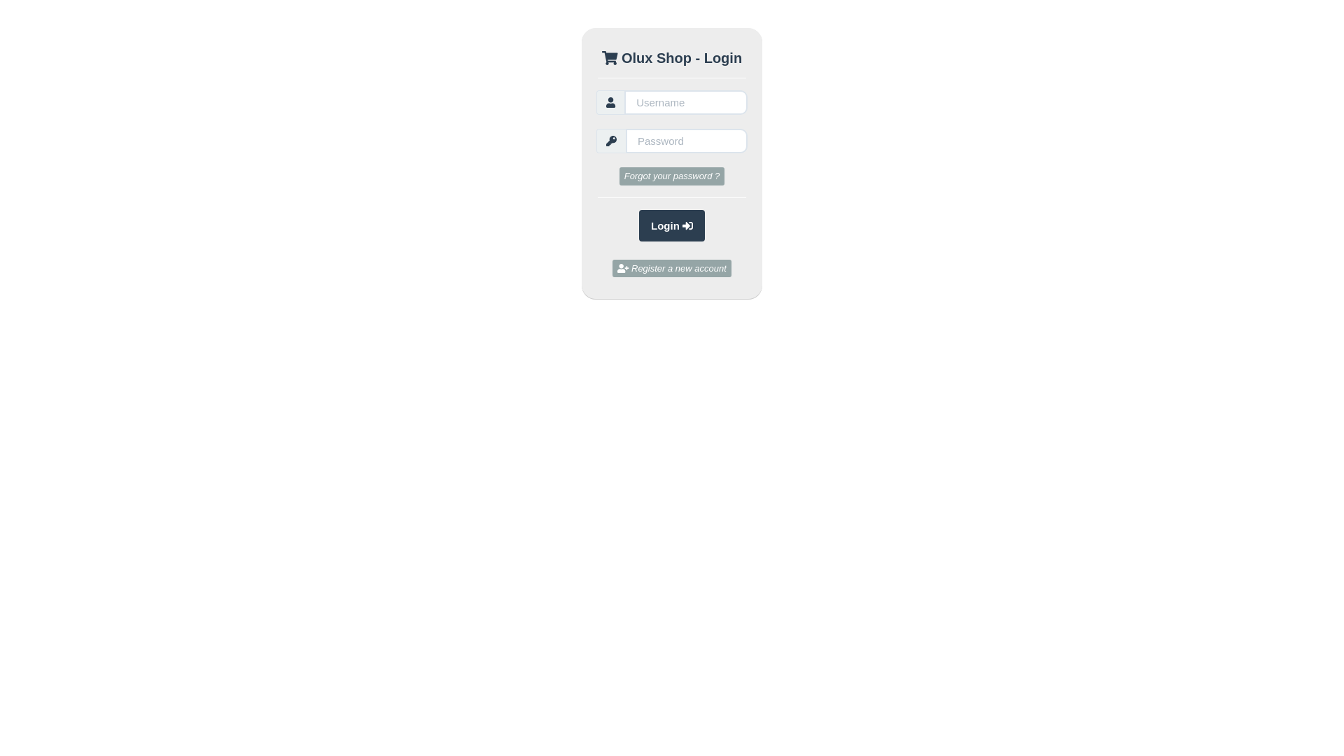 website screenshot of https://oluxshop.at