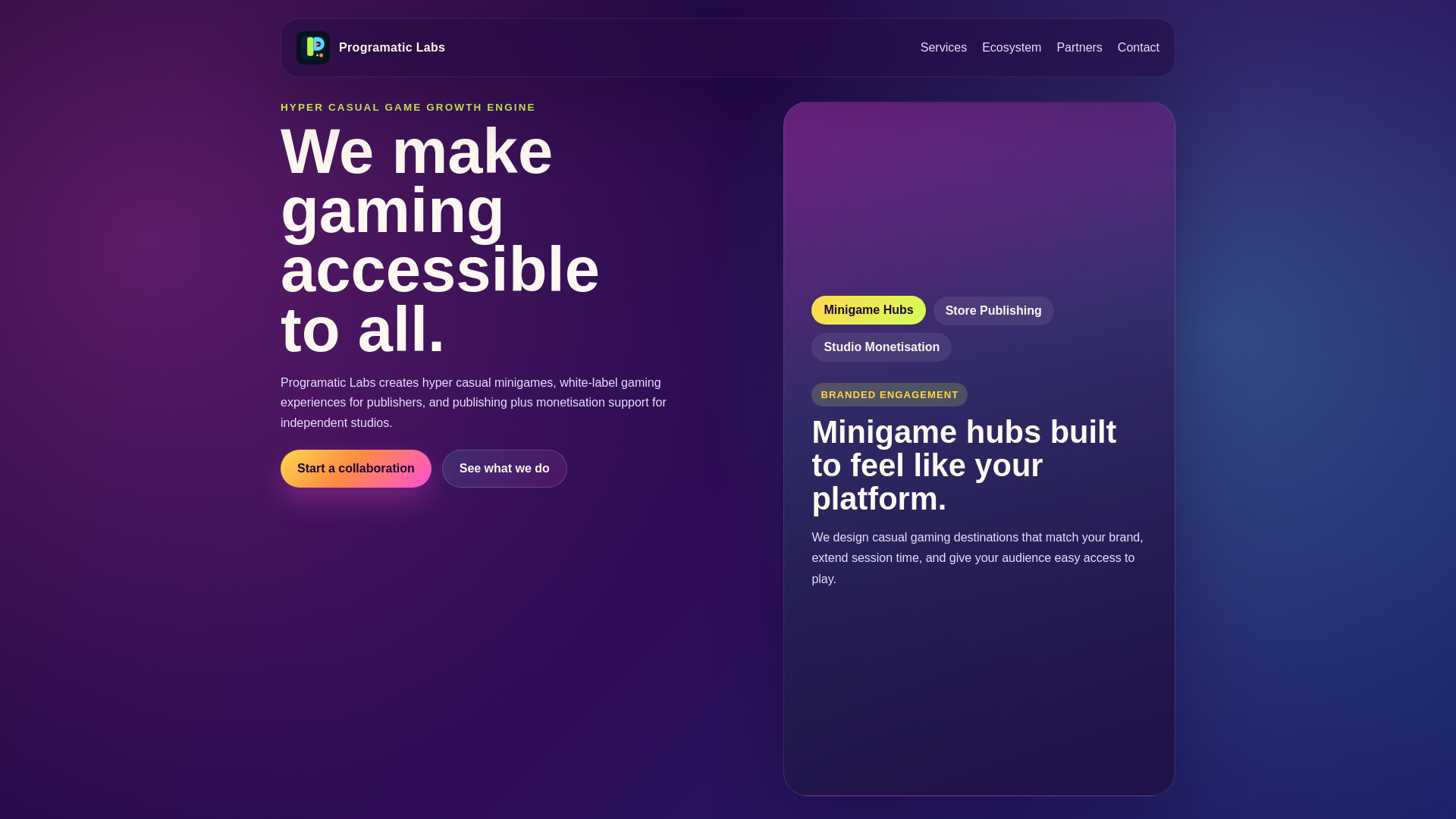 website screenshot of https://programaticlabs.ai/