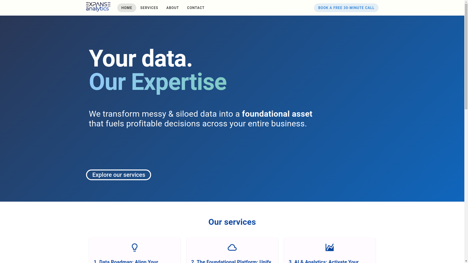 website screenshot of https://expanse-analytics.com/