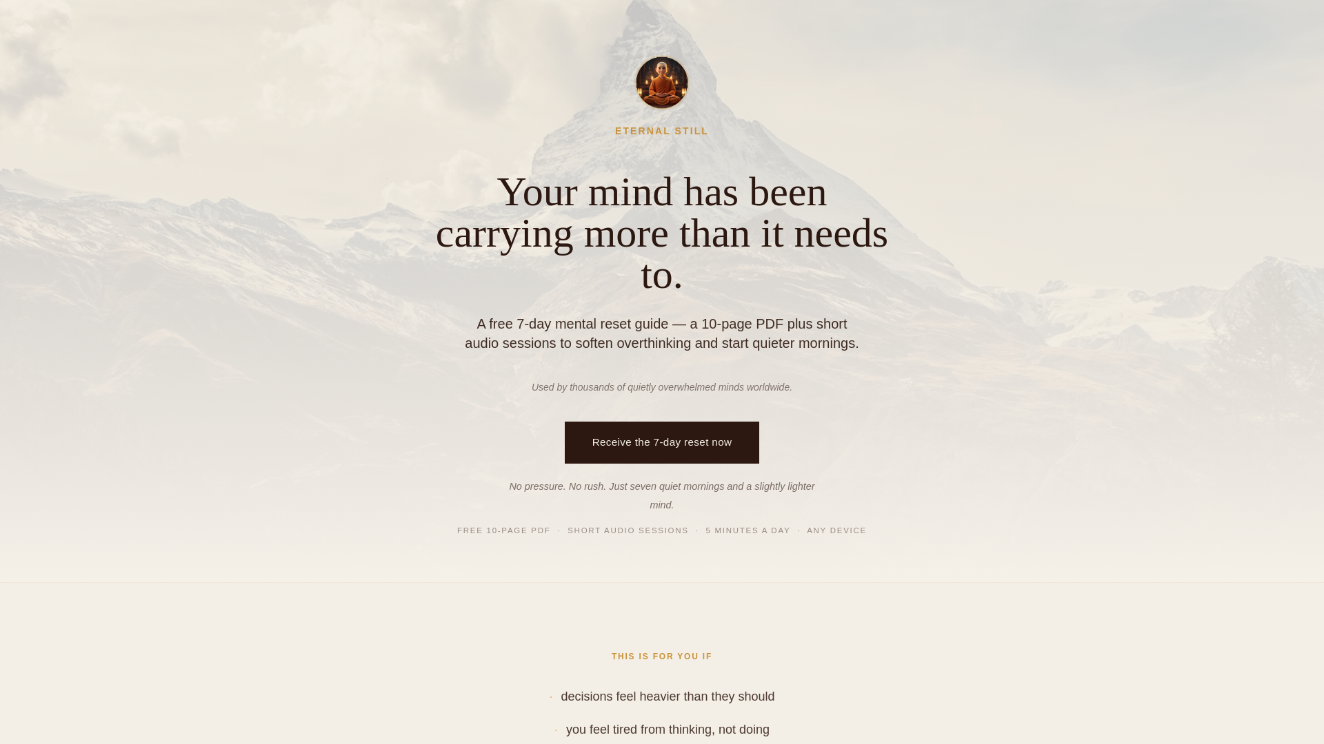 website screenshot of https://eternalstill.com/