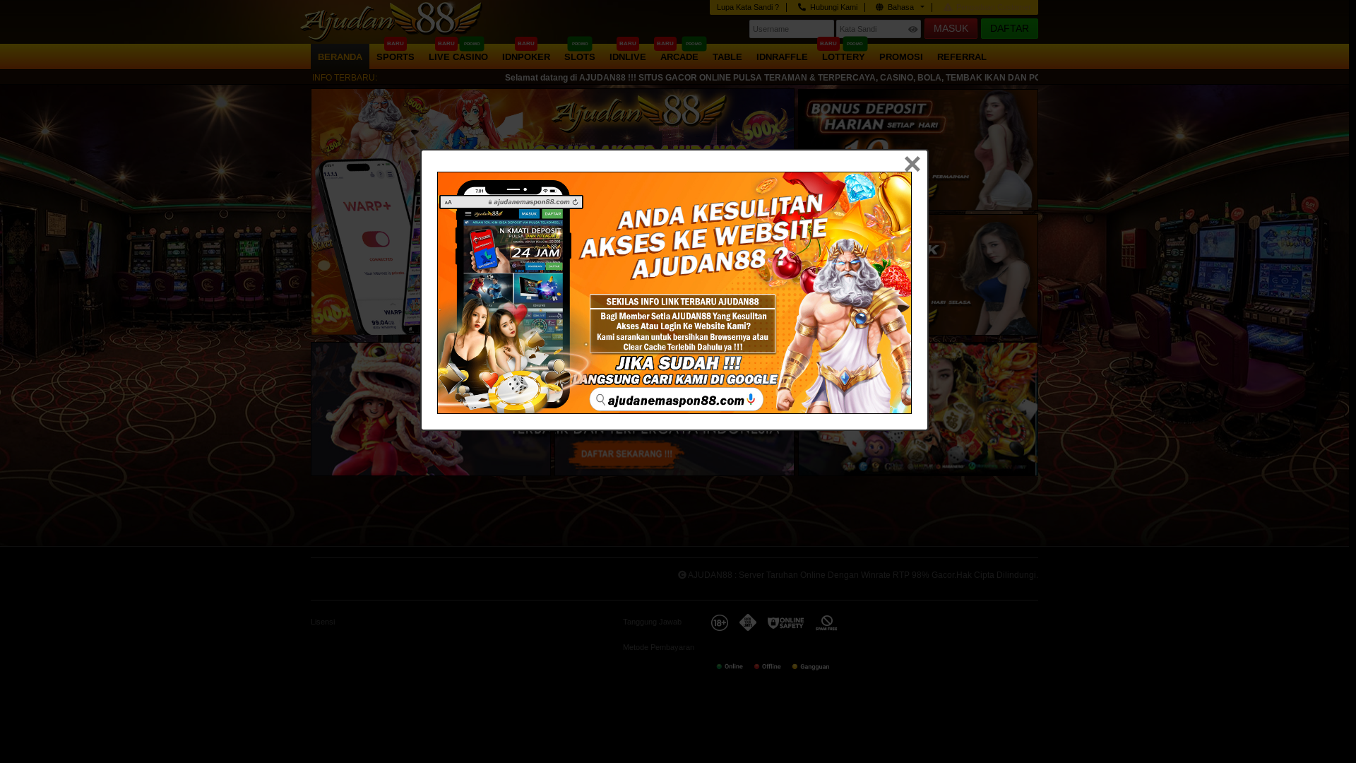 website screenshot of https://linkversiajd88.xyz/