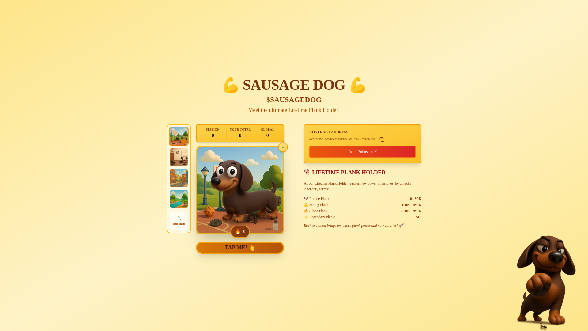 website screenshot of https://dachshund.fit/