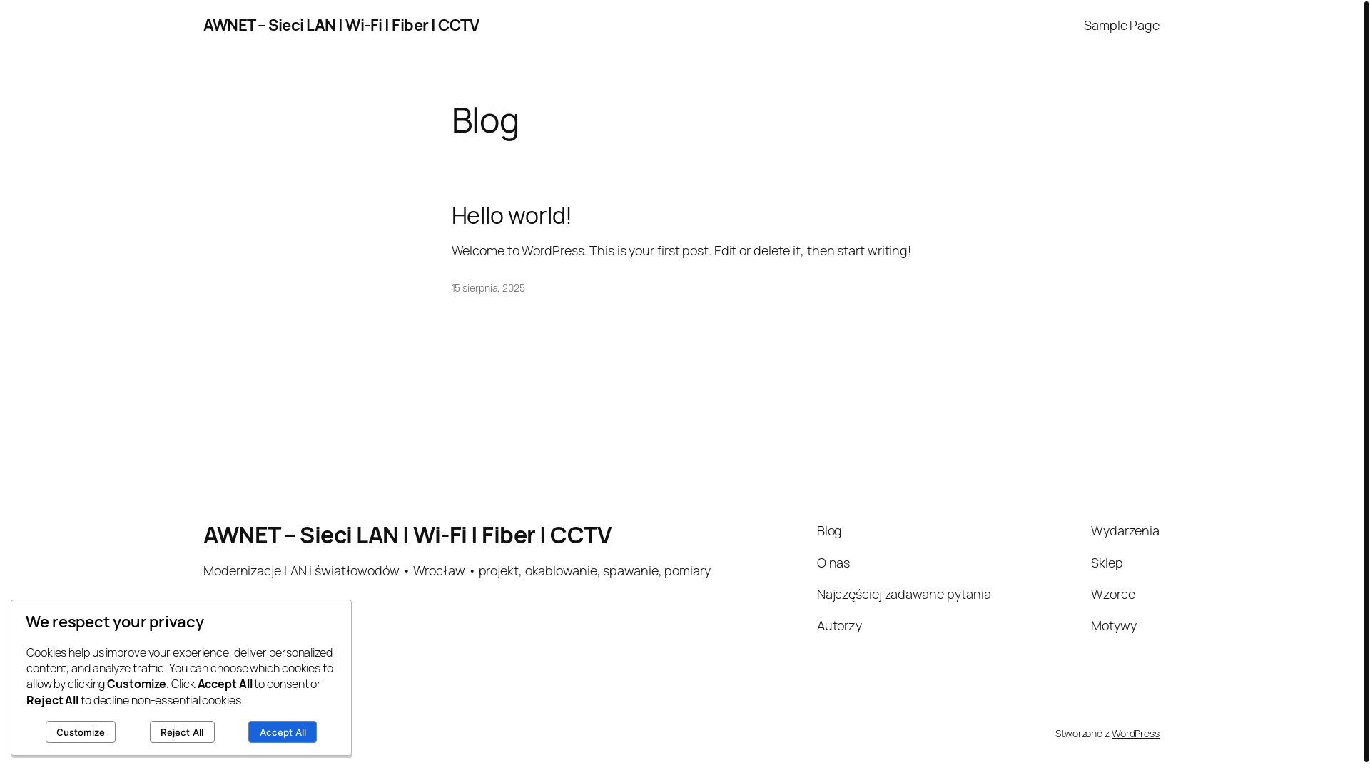 website screenshot of https://awnetpro.pl/
