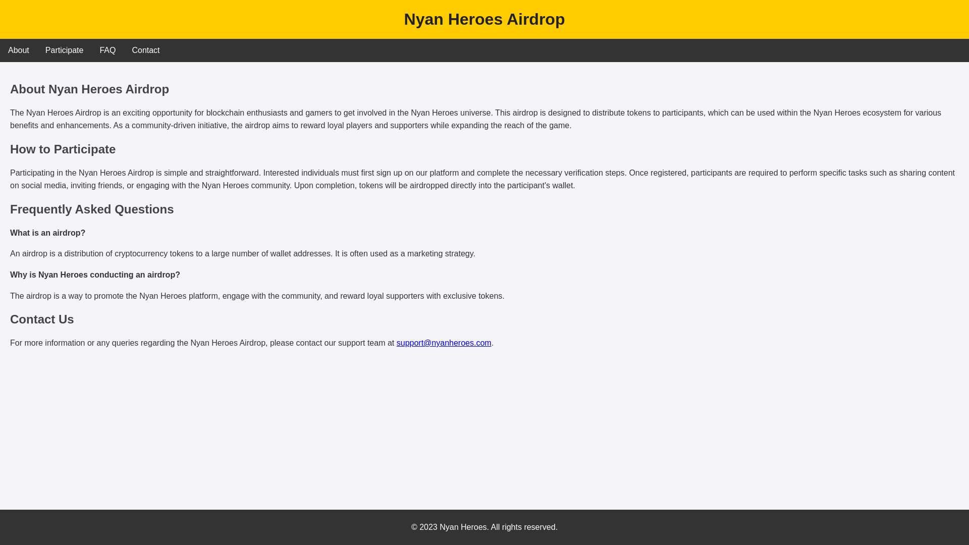 website screenshot of https://airdropnyanheroes.live/