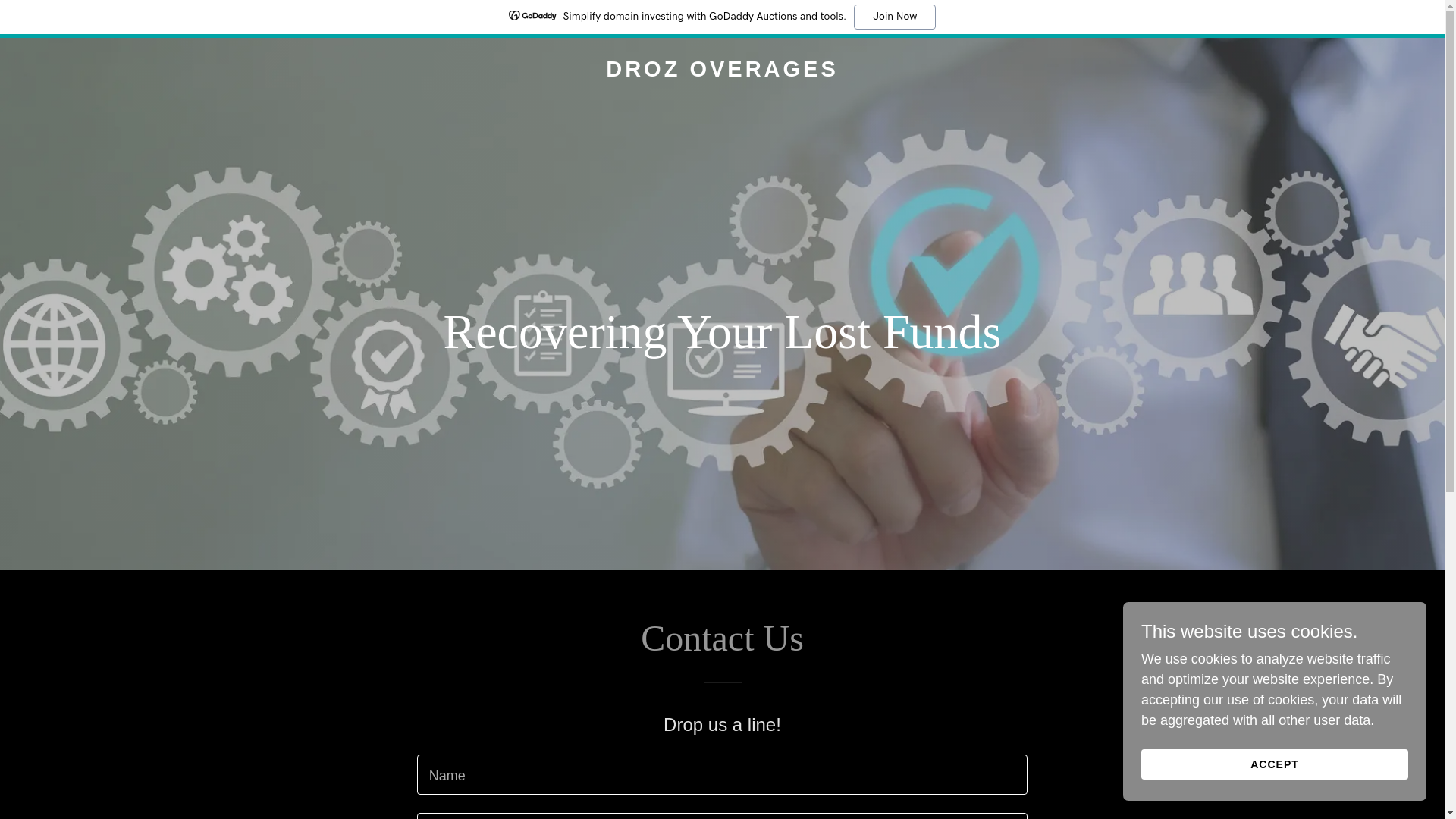 website screenshot of https://drozoverages.com/