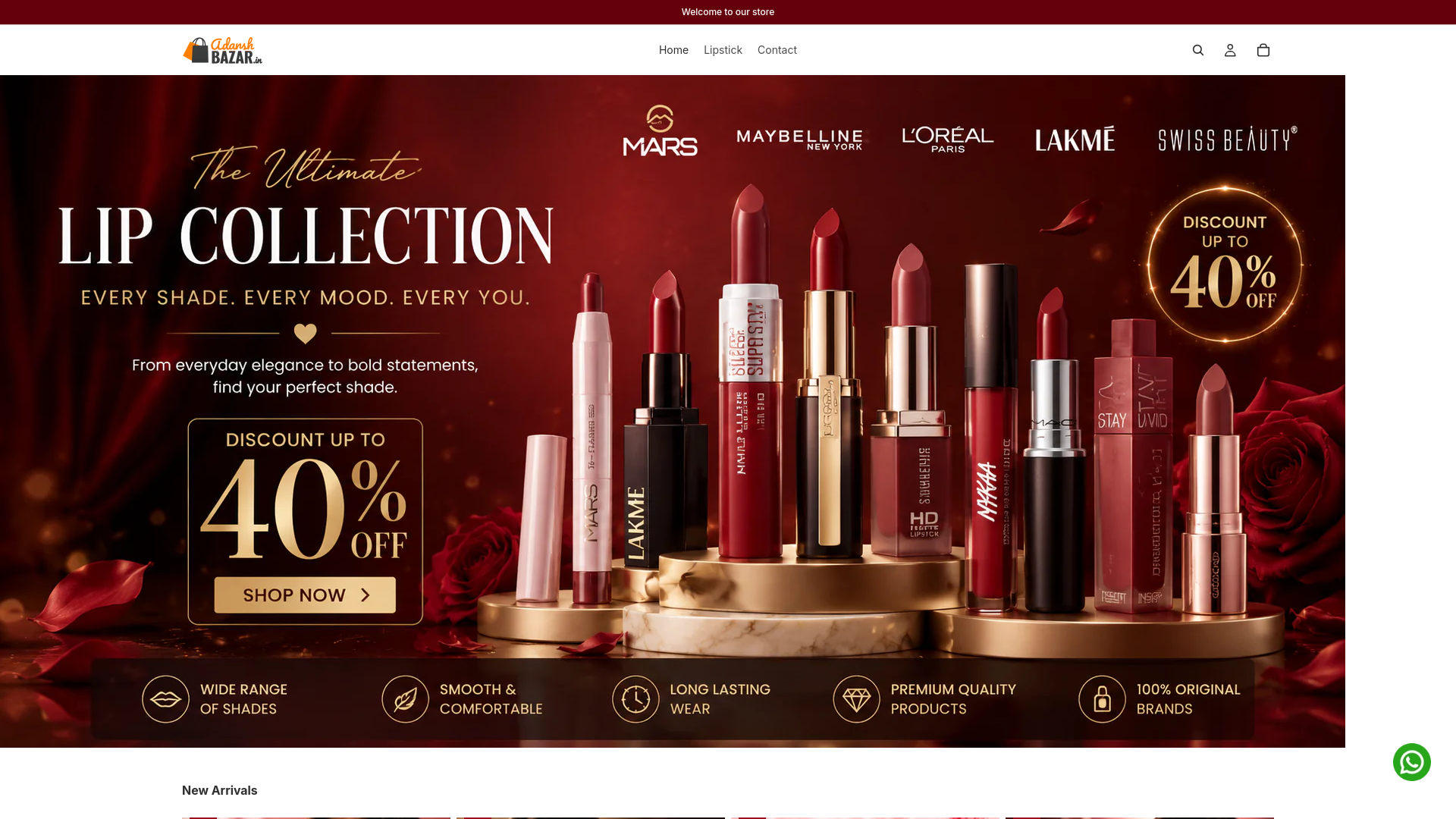website screenshot of https://adarshbazar.in/