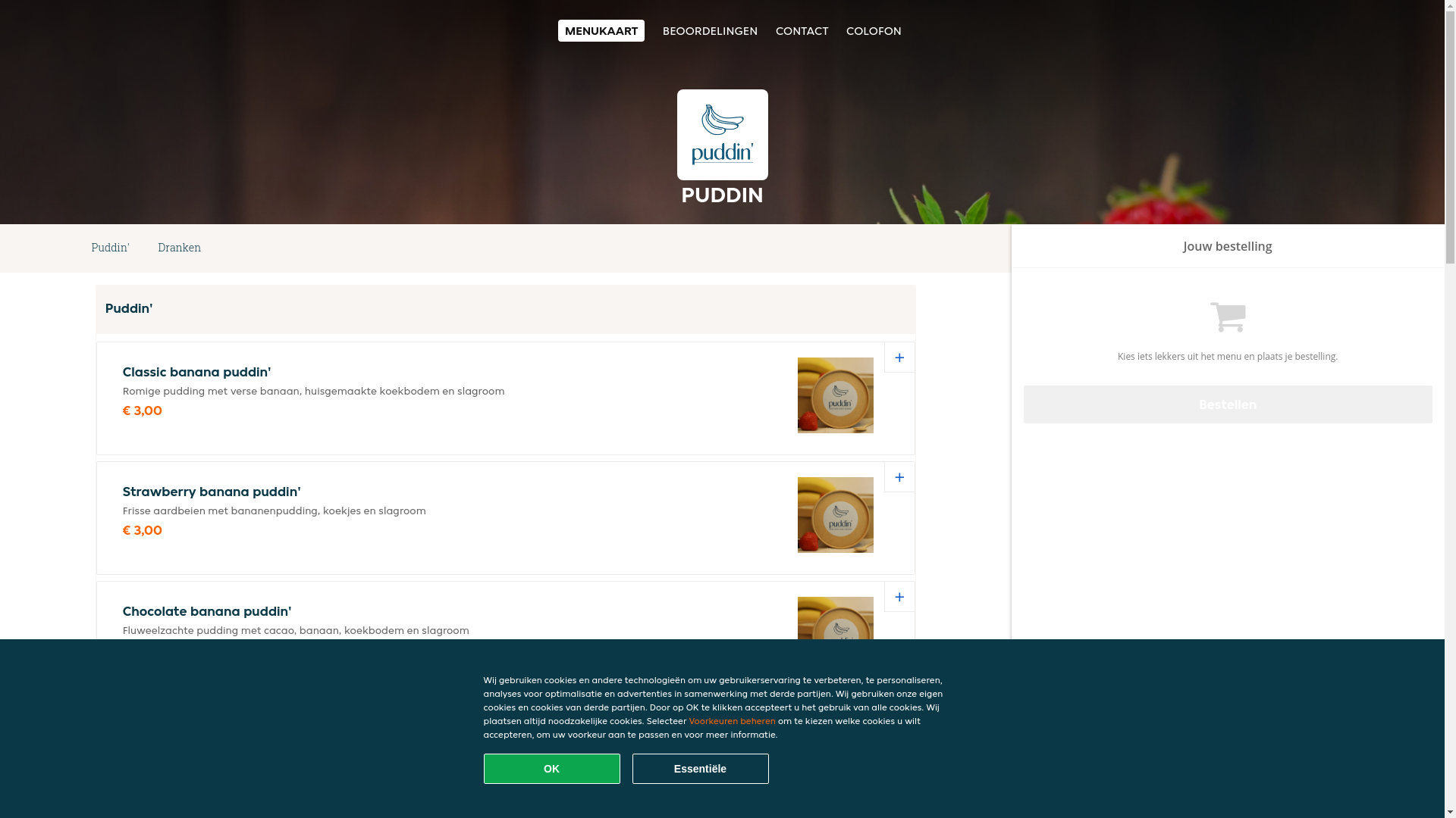 website screenshot of https://puddin-hoogvlietrotterdam.nl/