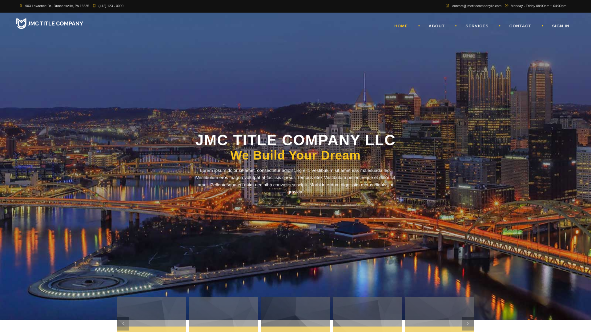 website screenshot of https://jmctitlecompanyllc.com