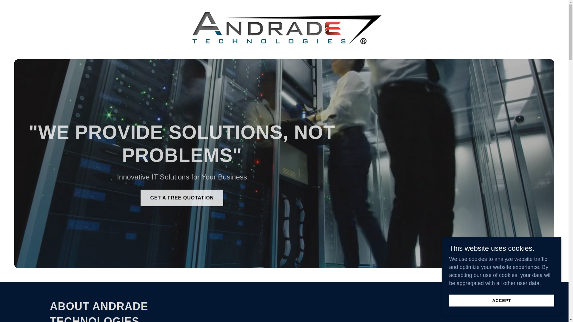 website screenshot of https://andradetechnologies.com/