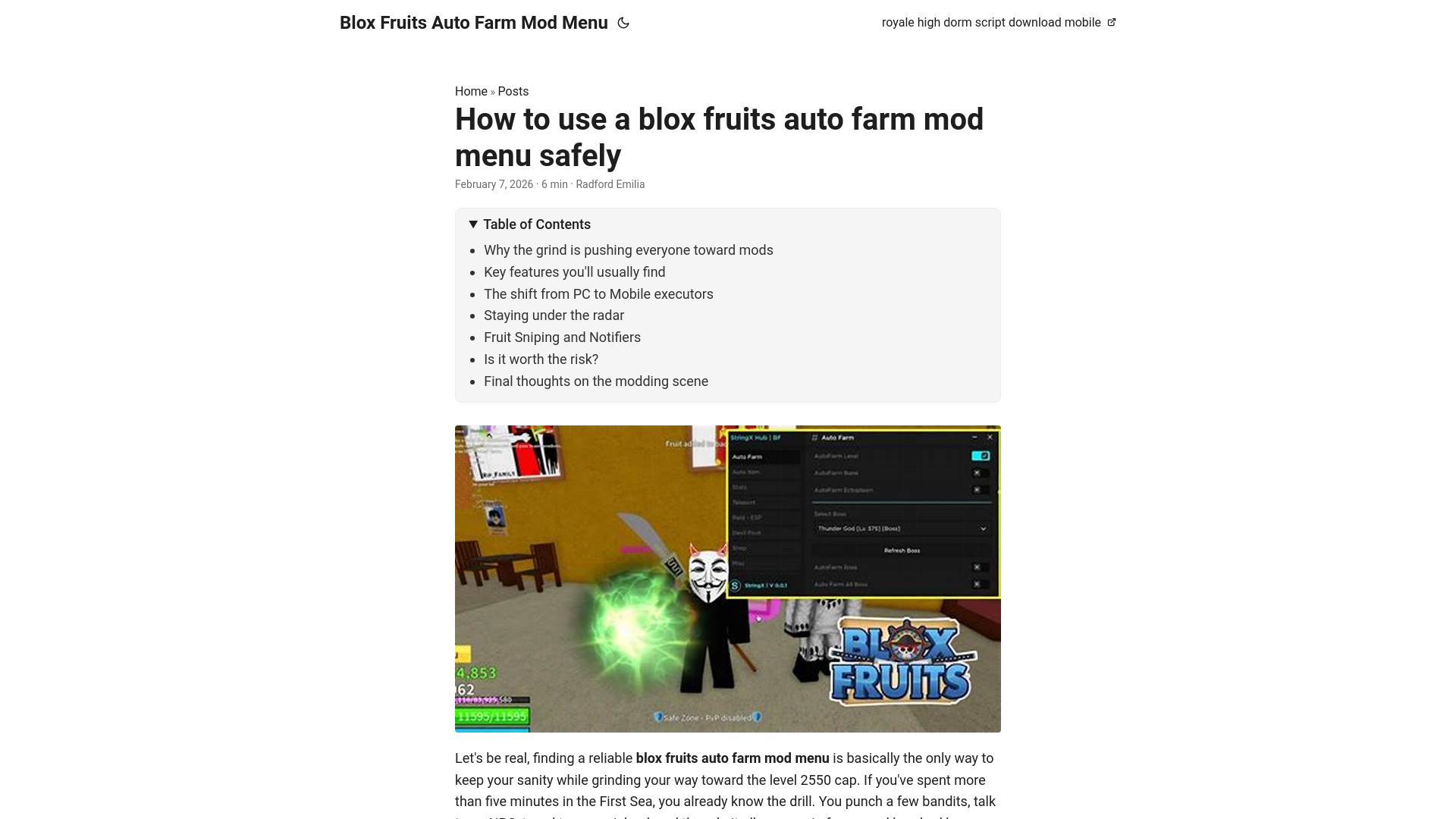 website screenshot of https://blox-fruits-auto-farm-mod-menu.pages.dev/