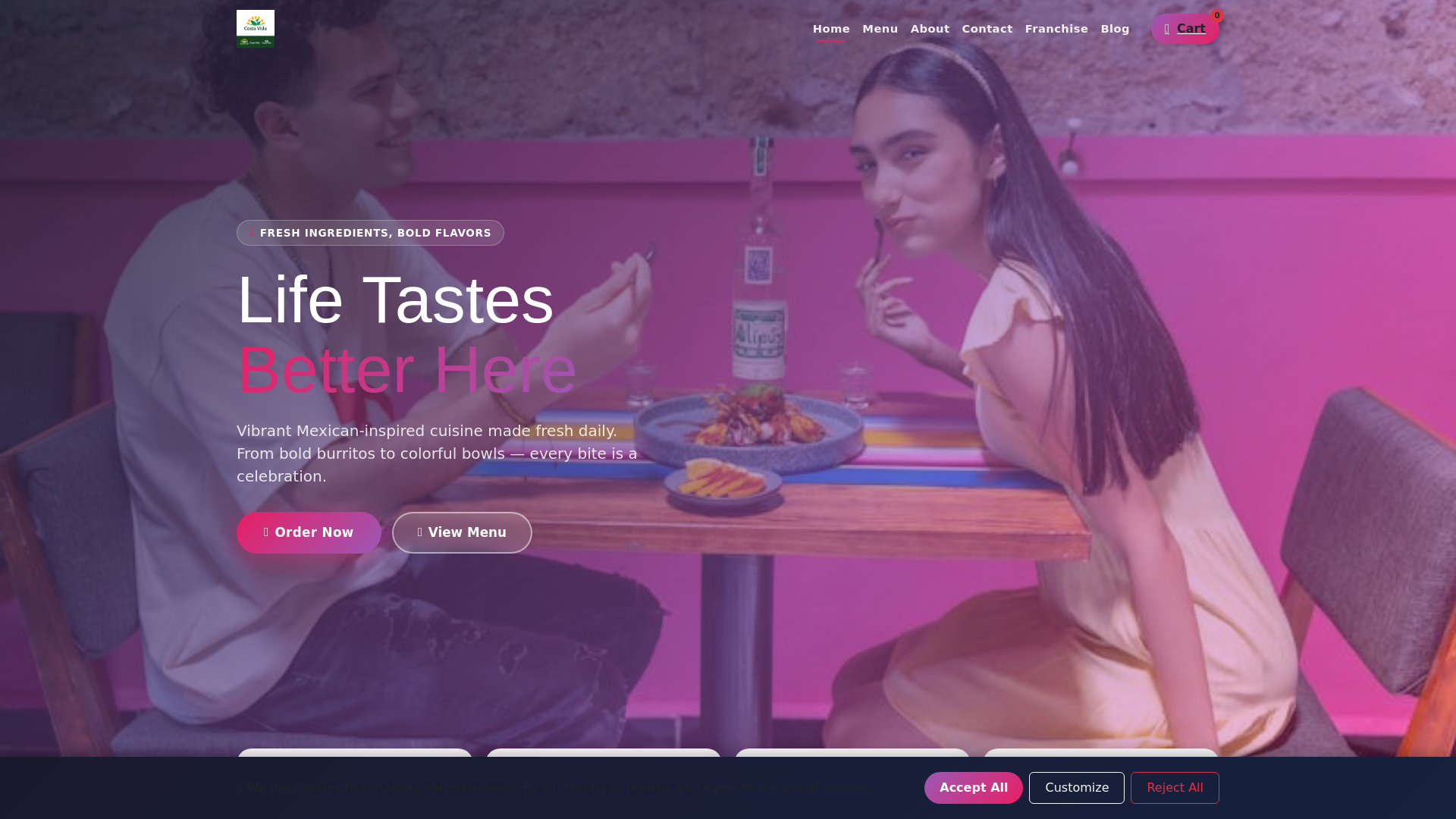 website screenshot of https://costavida.top